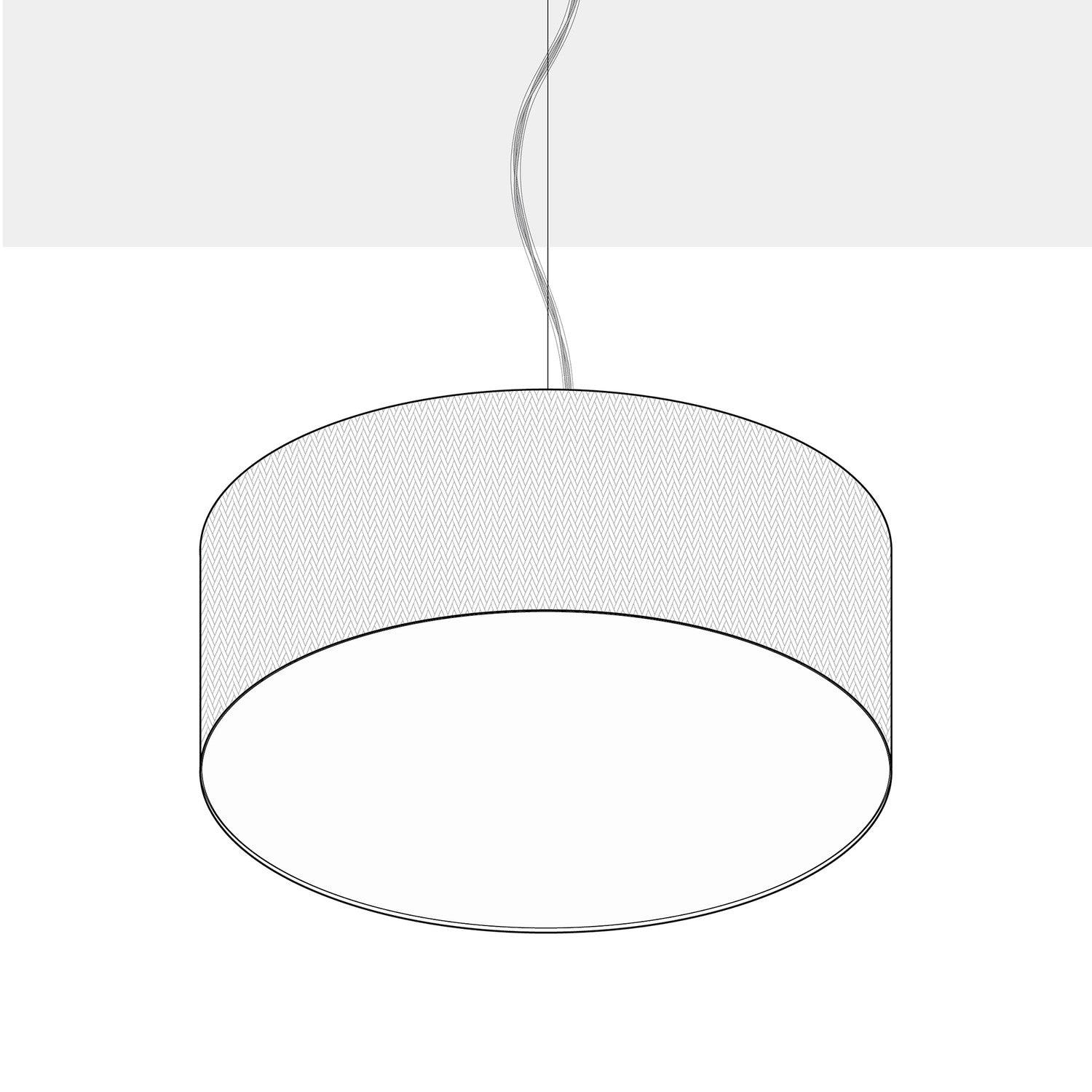 Lampada a sospensione con paralume in tessuto Cilindro Large - Made in Italy - Teletta Rosso Si