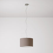 Lampada a sospensione con paralume in tessuto Cilindro Small - Made in Italy - Arenal Cenere No