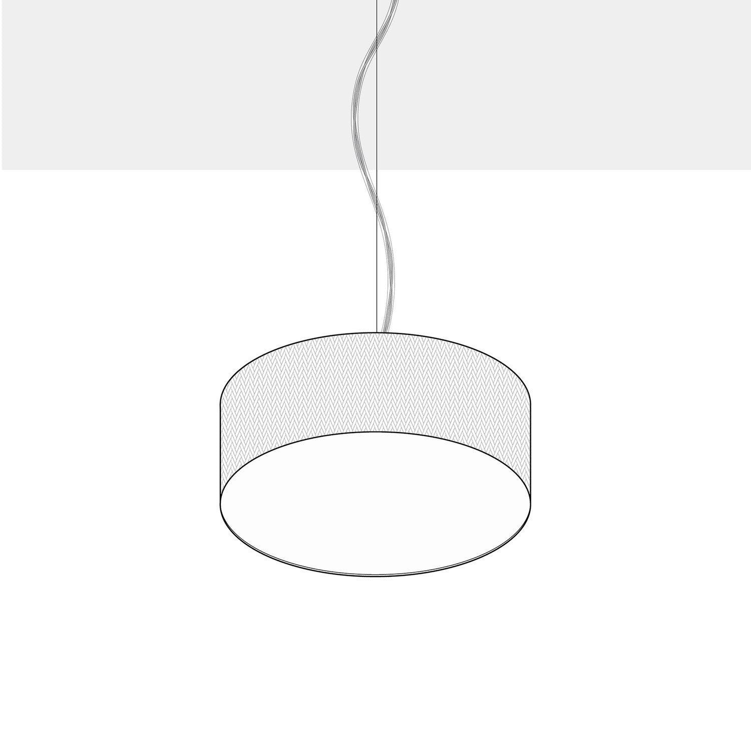 Lampada a sospensione con paralume in tessuto Cilindro Small - Made in Italy - Lana Grigio Scuro Si