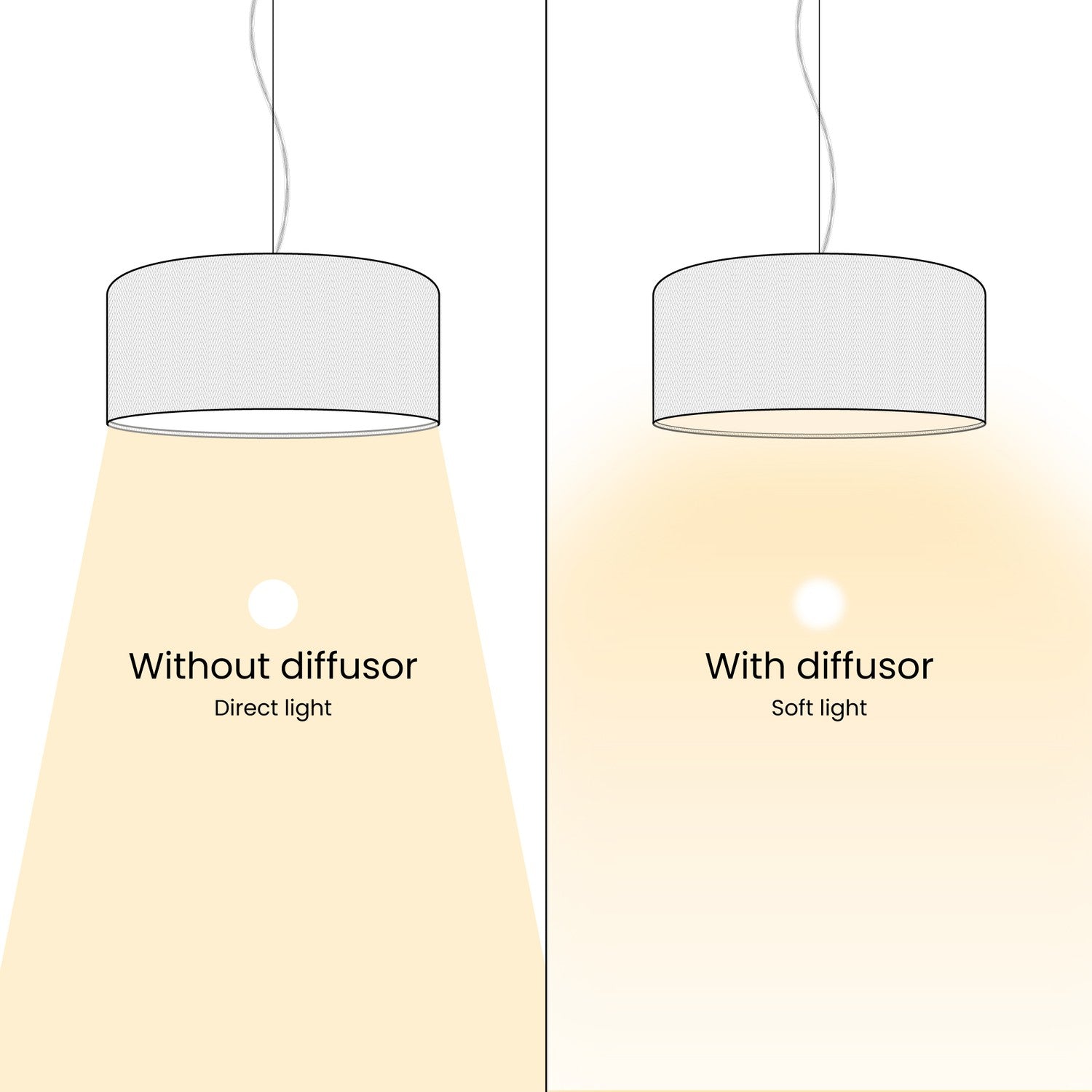 Lampada a sospensione con paralume in tessuto Cilindro Small Teletta azzurro severo - Made in Italy Si