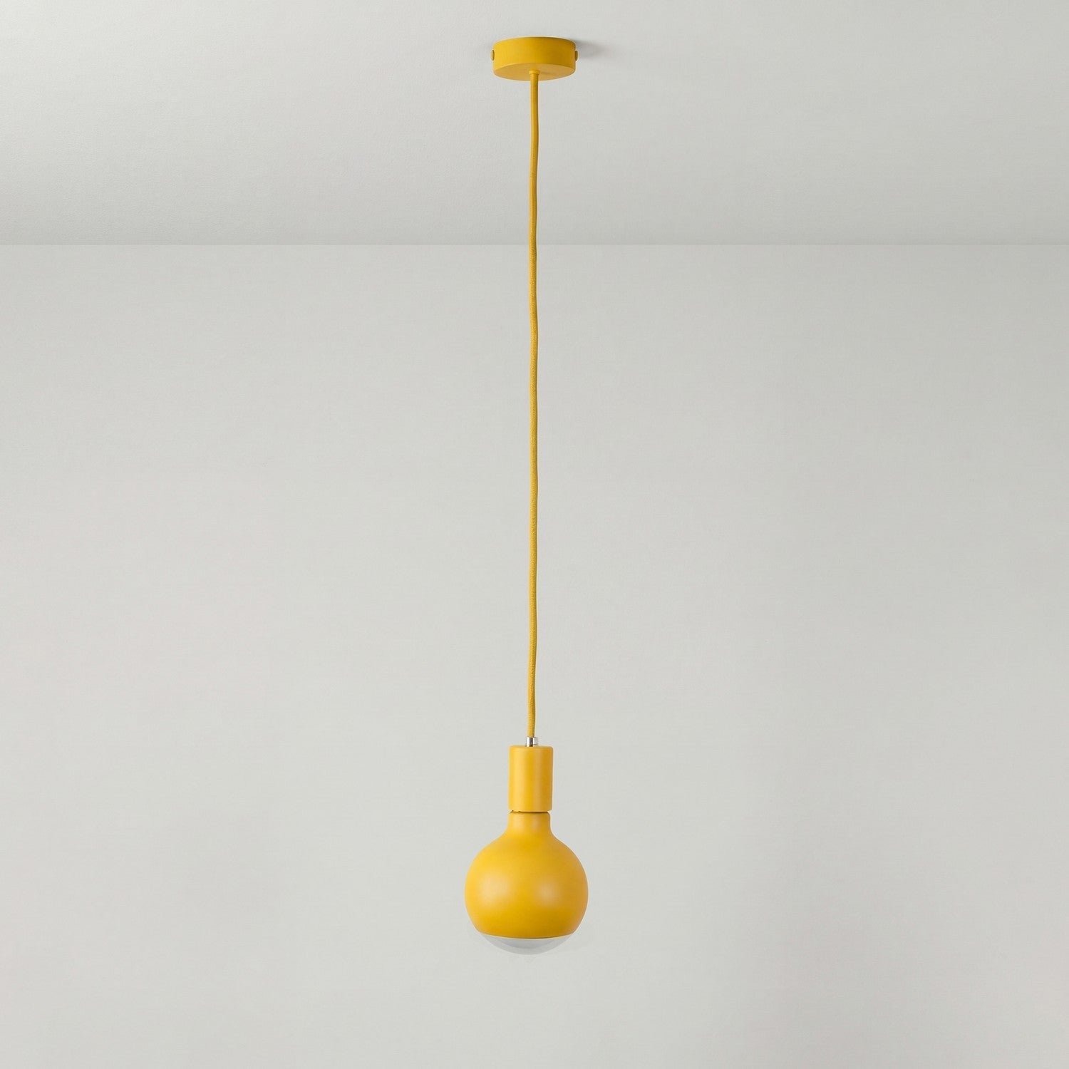 Lampada a sospensione Filotto Metallico con lampadina Lucia - Giallo