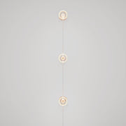 Lampada da parete Spostaluce con spina, 3 lampadine Ghost e cavo grigio melange