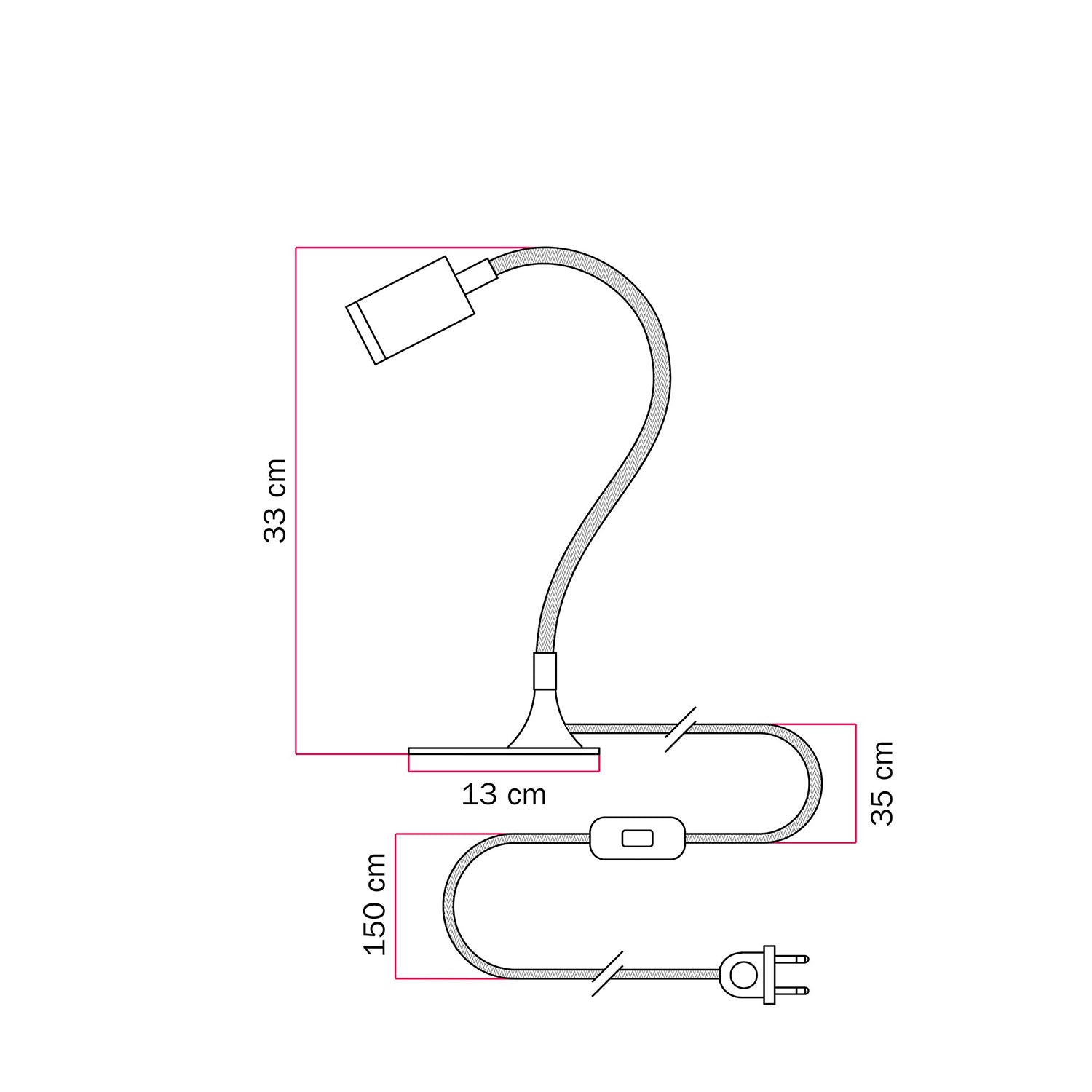 Lampada da scrivania MAG-Y con Flex, base metallica ovale e luce spot - Bronzo satinato