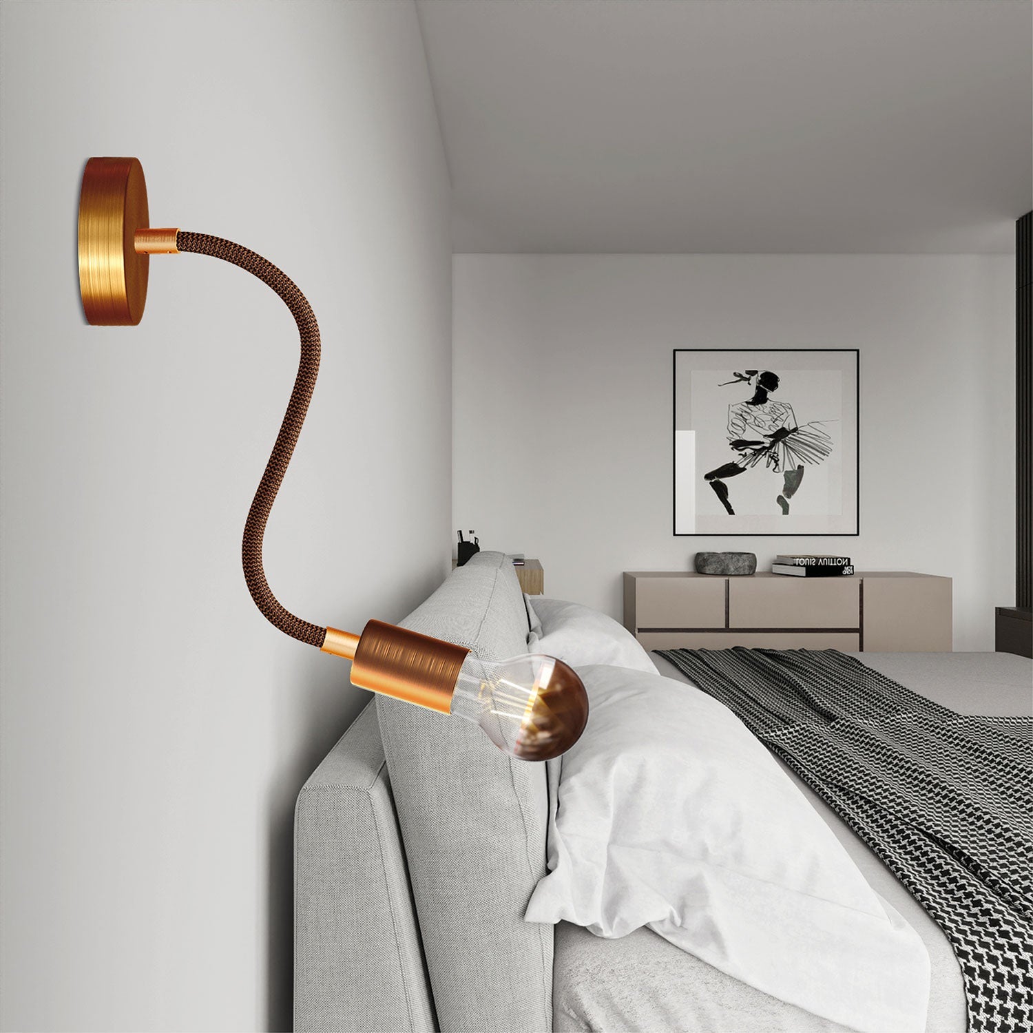 Lampada Flex 30 con lampadina Goccia - Rame satinato