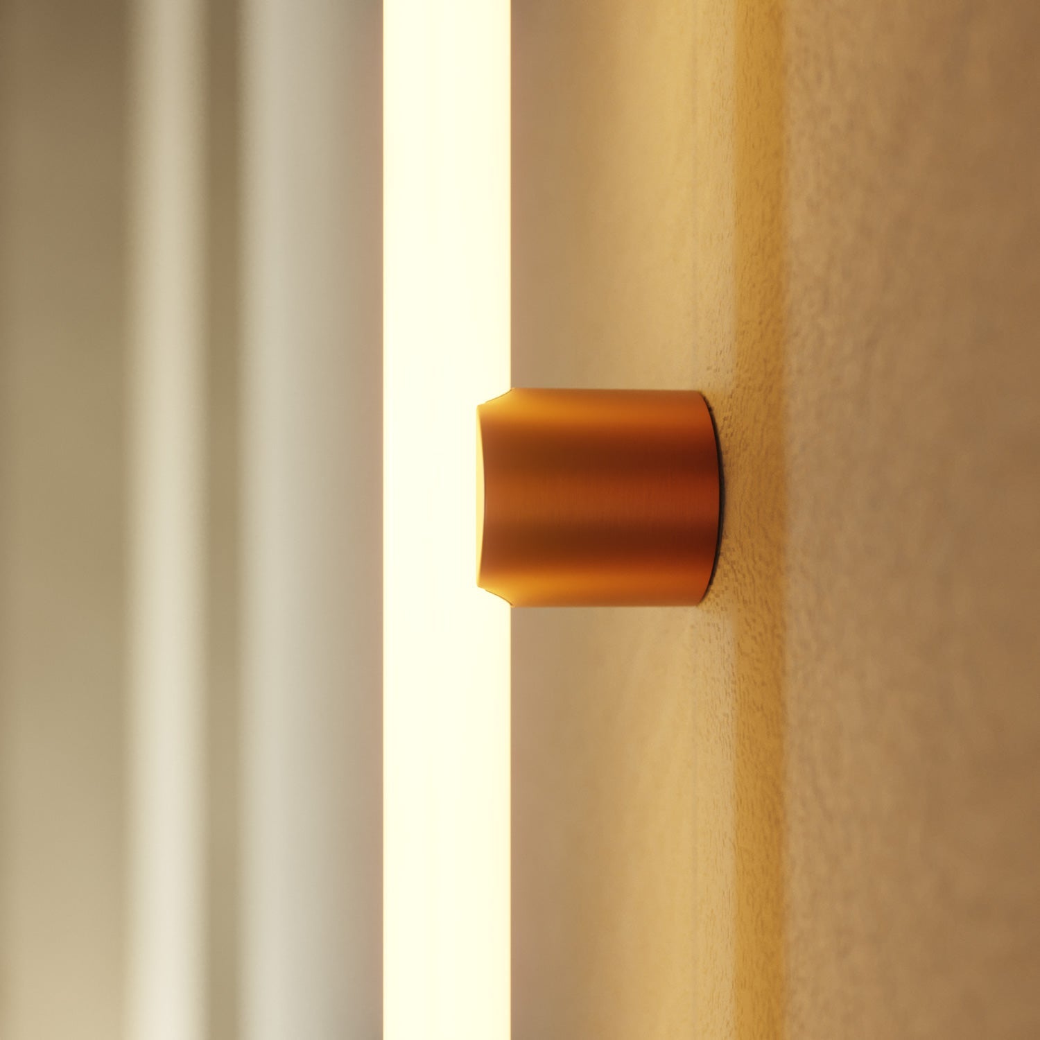 Lampada in metallo da parete o soffitto con lampadina LED lineare S14d - Rame satinato