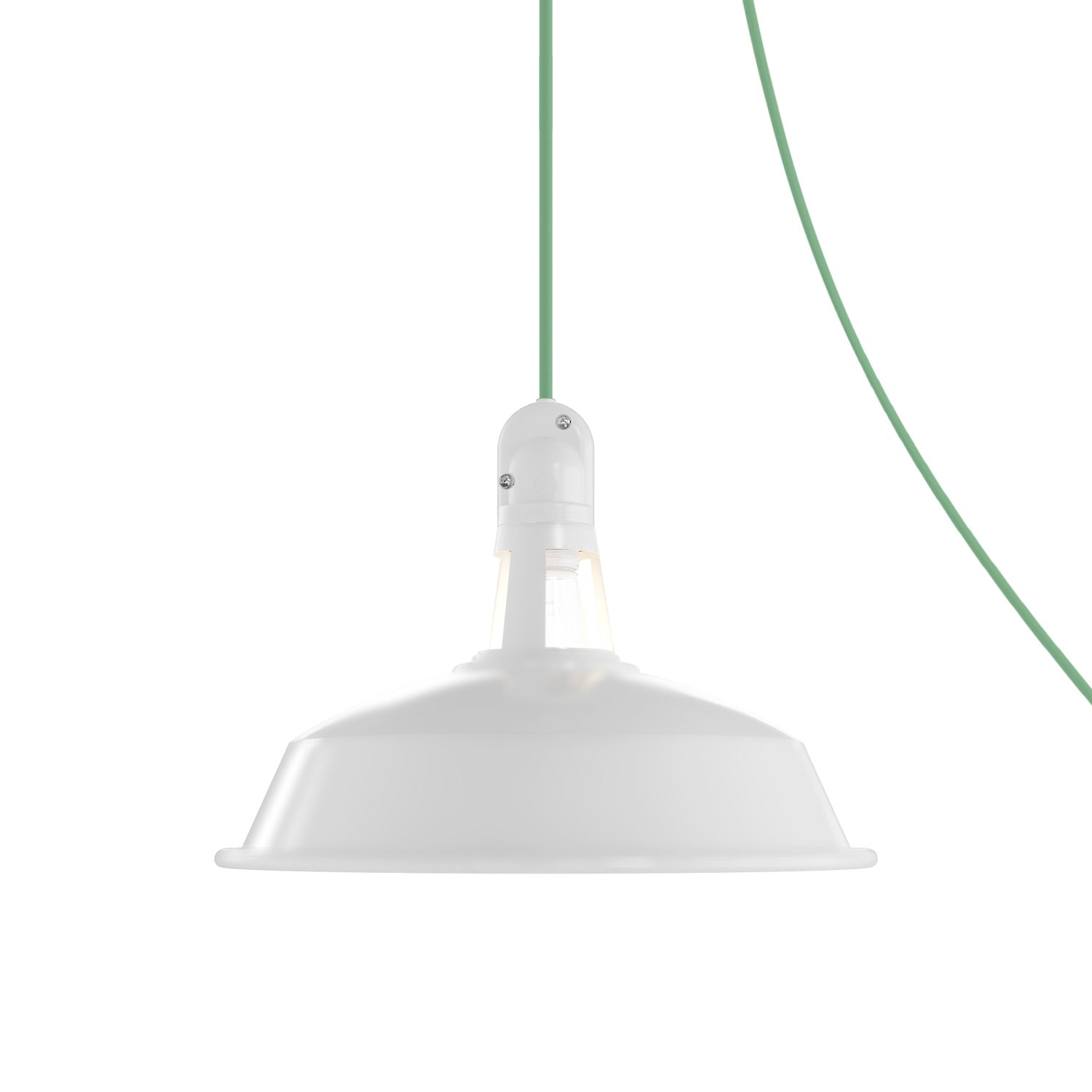 Lampada portatile da esterno Snake con paralume Harbour, 5 m cavo tessile, portalampada IP65 waterproof - Bianco