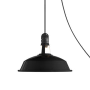 Lampada portatile da esterno Snake con paralume Harbour, 5 m cavo tessile, portalampada IP65 waterproof - Nero