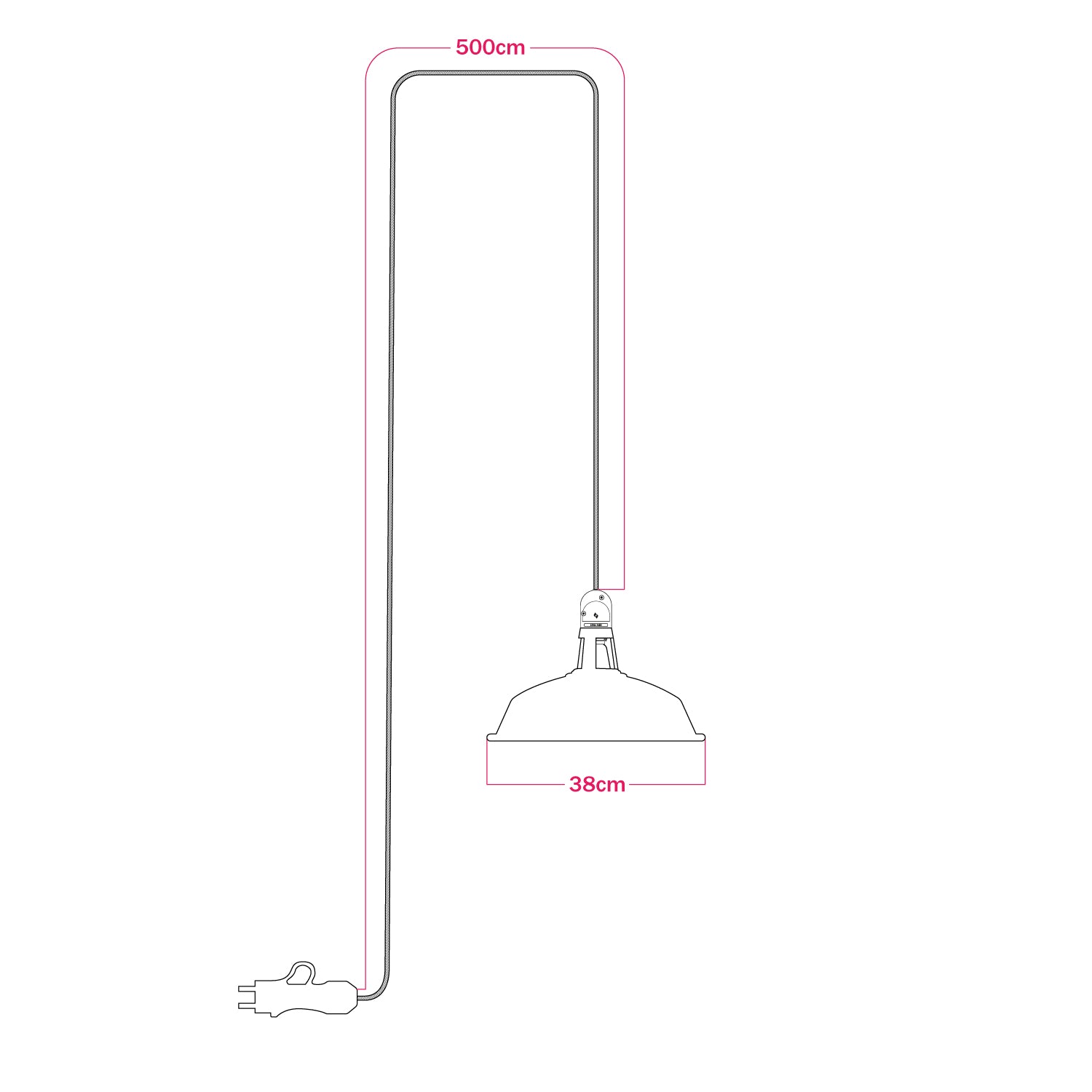 Lampada portatile da esterno Snake con paralume Harbour, 5 m cavo tessile, portalampada IP65 waterproof - Verde prato