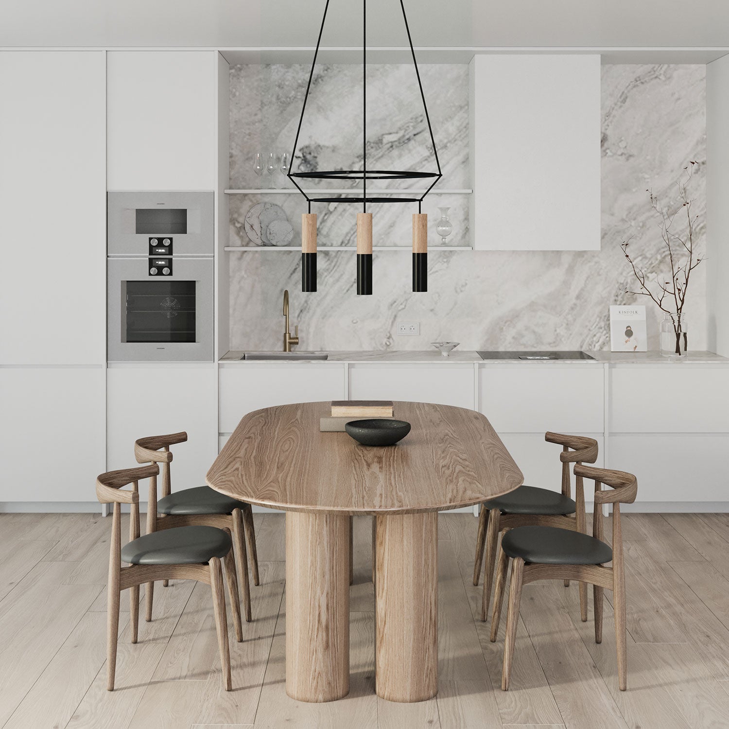 Lampadario 2 Cage a 4 cadute Tub-E14 Doppio - Nero