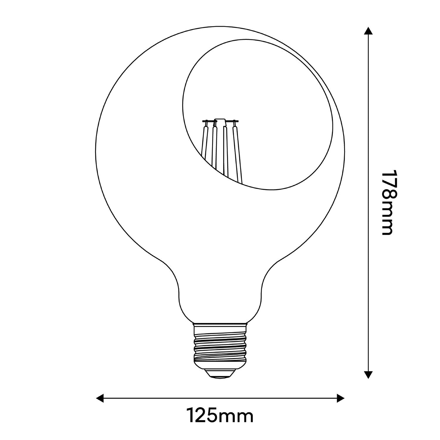 Lampadina LED Camo G125 4,8W 806Lm E27 2700K Dimmerabile - Panna