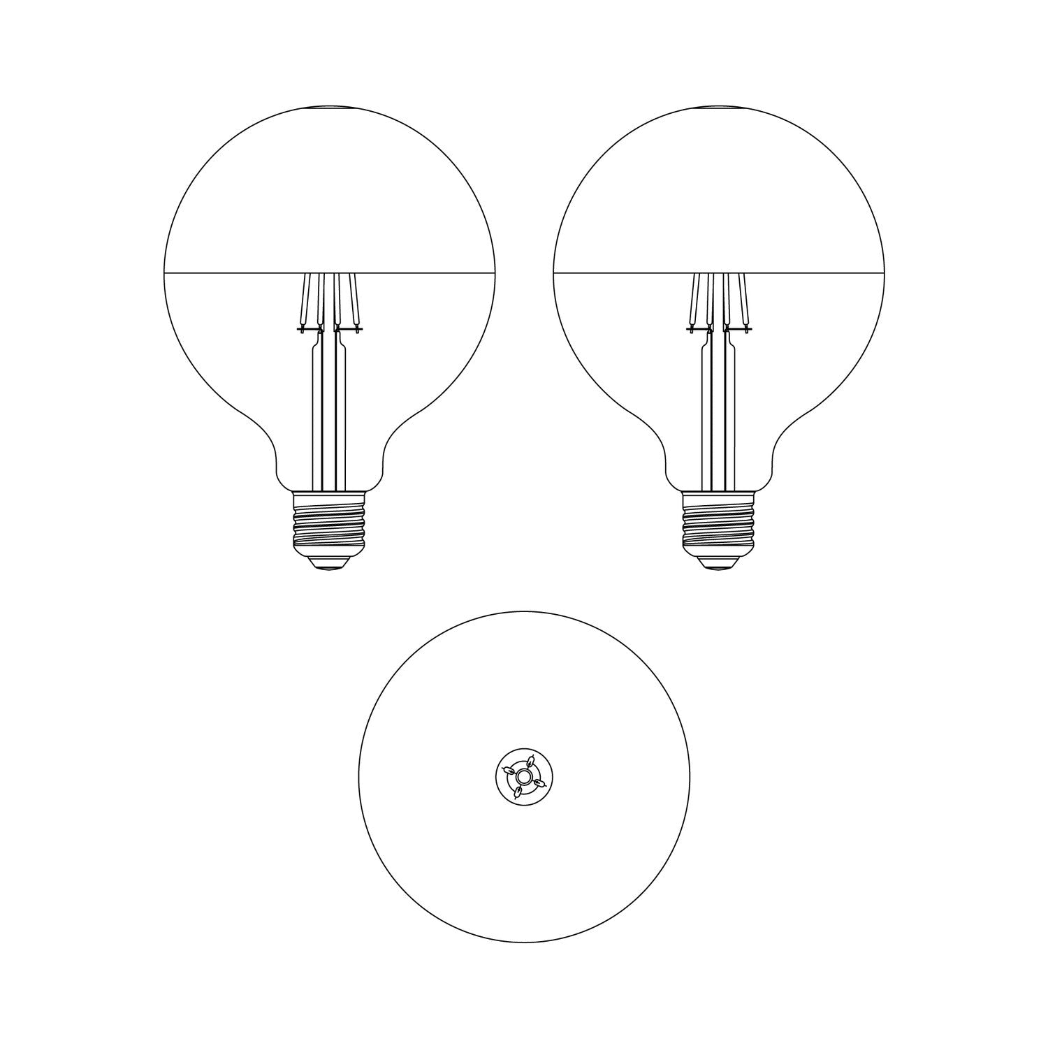 Lampadina LED Maria G125 4,8W 806Lm E27 2700K Dimmerabile - Arancione