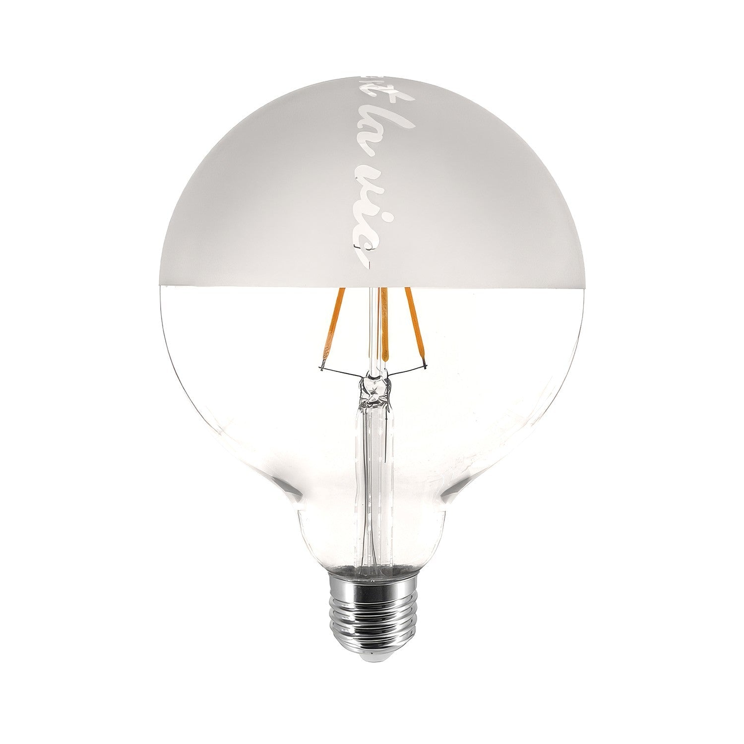 Lampadina LED Tattoo "C'Est La Vie" G125 4,5W 470Lm E27 2700K Dimmerabile