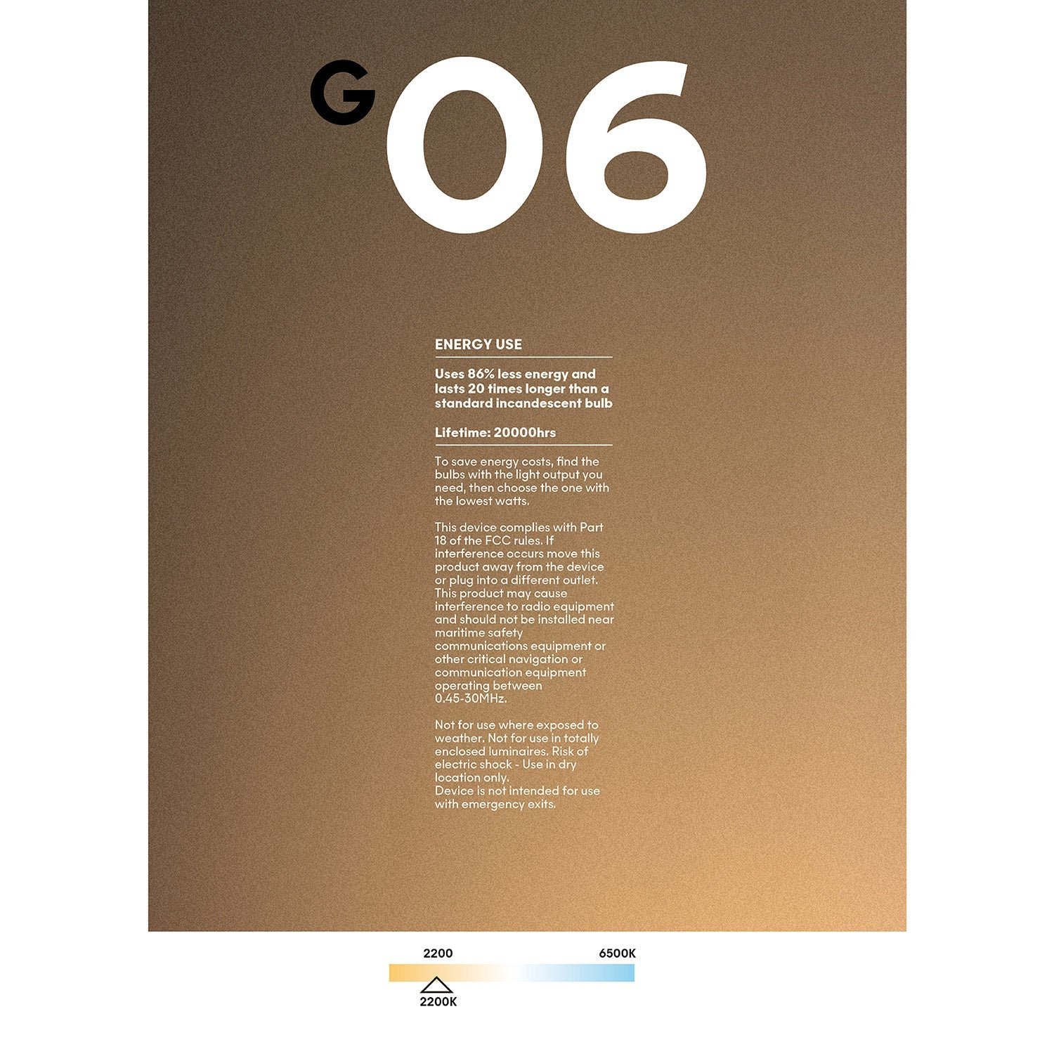 LED Clear Light Bulb Ghost Line CRI 90 G200 5,5W 380Lm E26 2200K Dimmable - G06