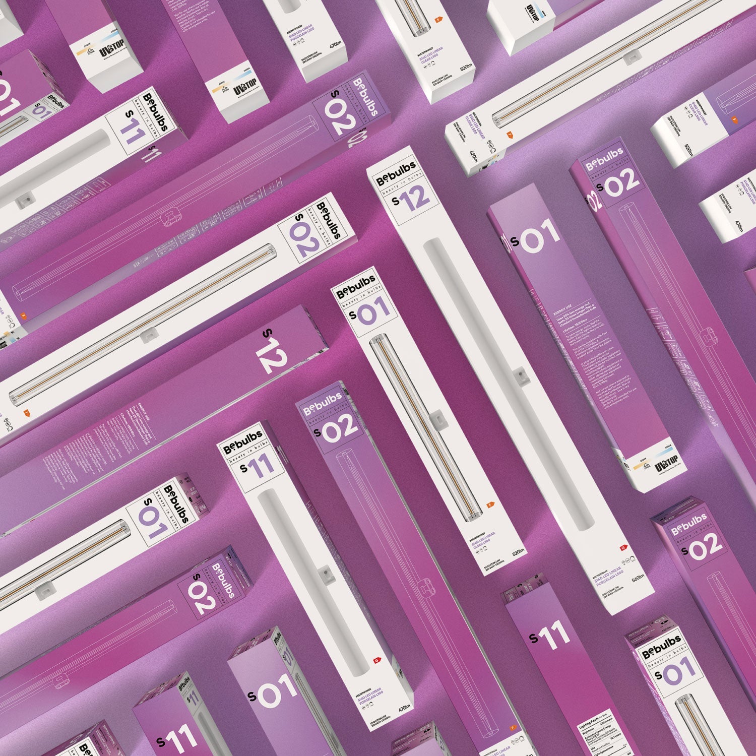 LED Linear Porcelain Effect S14d Light Bulb CRI 90 - length 500 mm 7W 560Lm 2700K Dimmable - S12