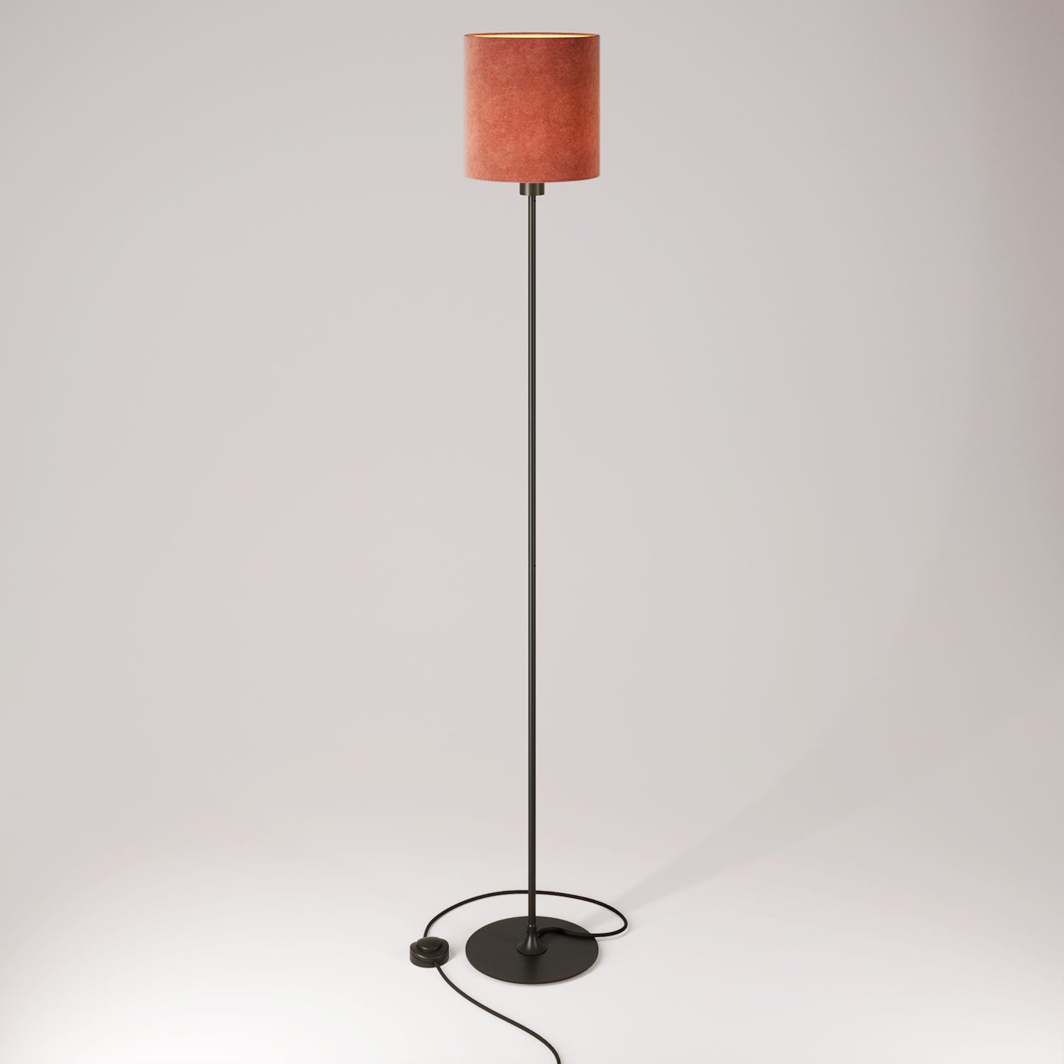 MAG-Y floor lamp with cylindrical M shade - Black