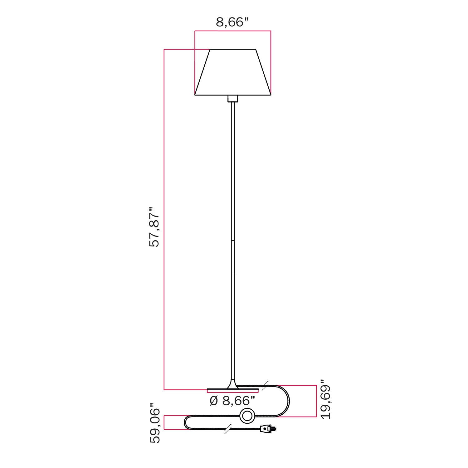 MAG-Y floor lamp with Impero M shade - Brushed bronze