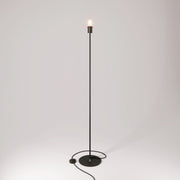 MAG-Y floor lamp with round metal base with fitting for lampshade - Black