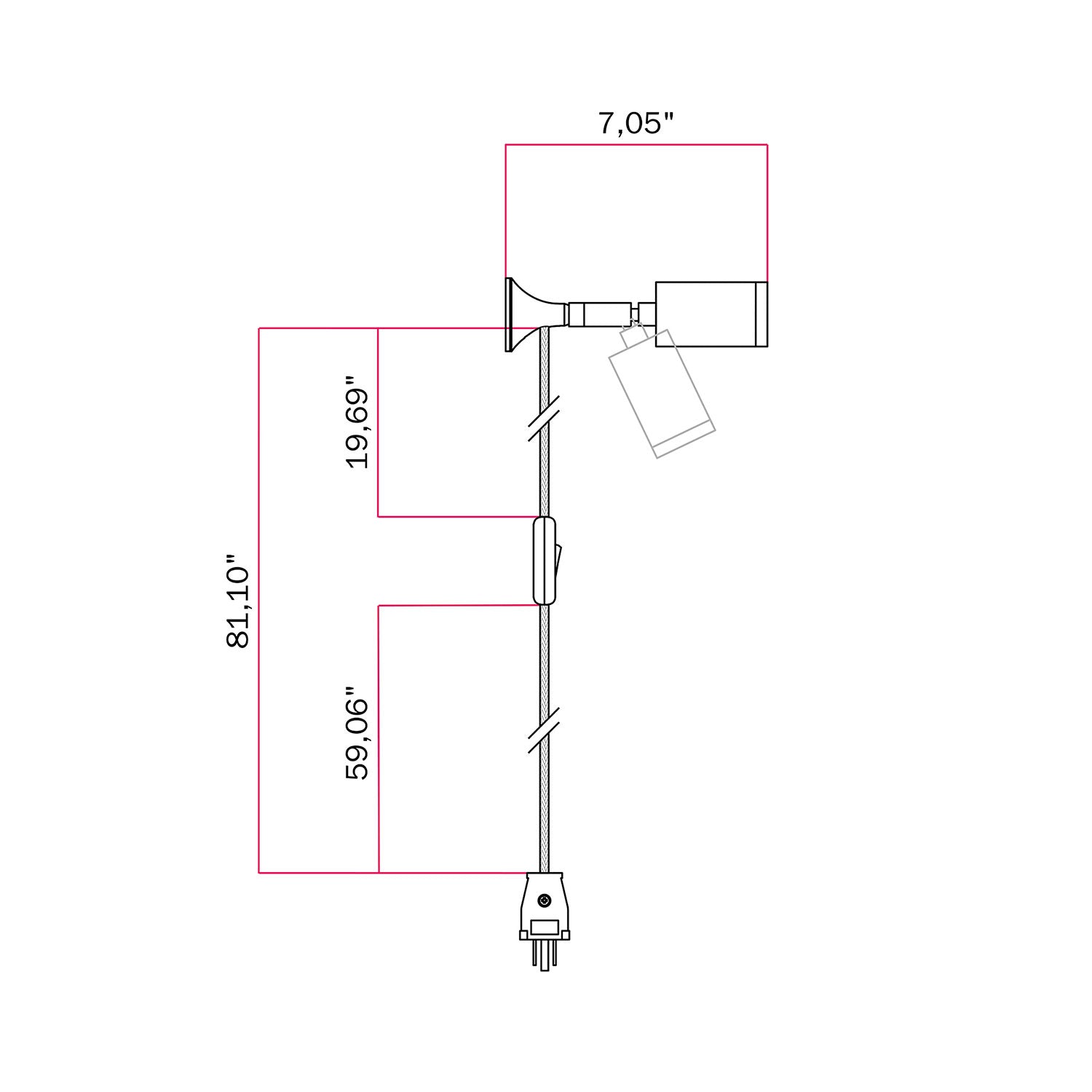 MAG-Y metal wall light with swivel joint and spotlight - Matt white
