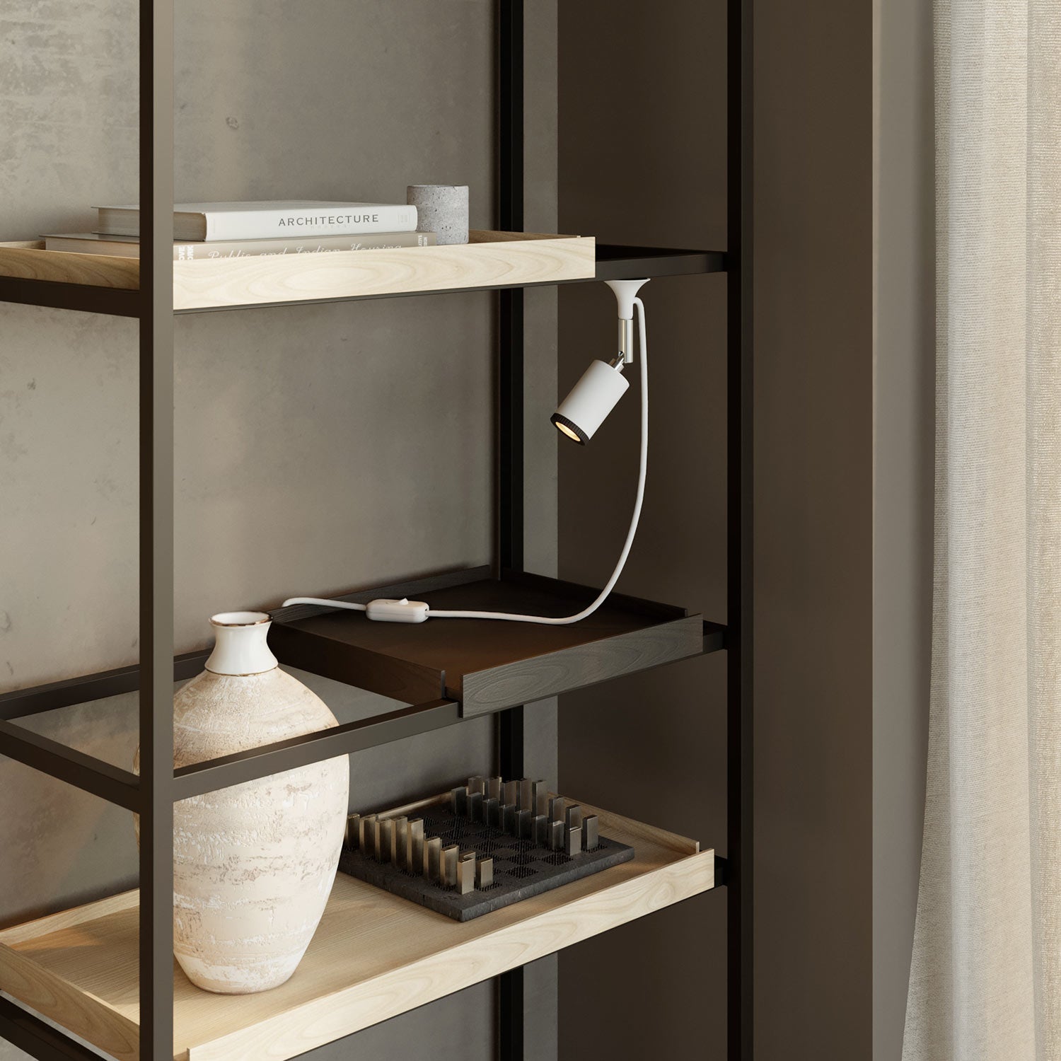 MAG-Y metal wall light with swivel joint and spotlight - Matt white