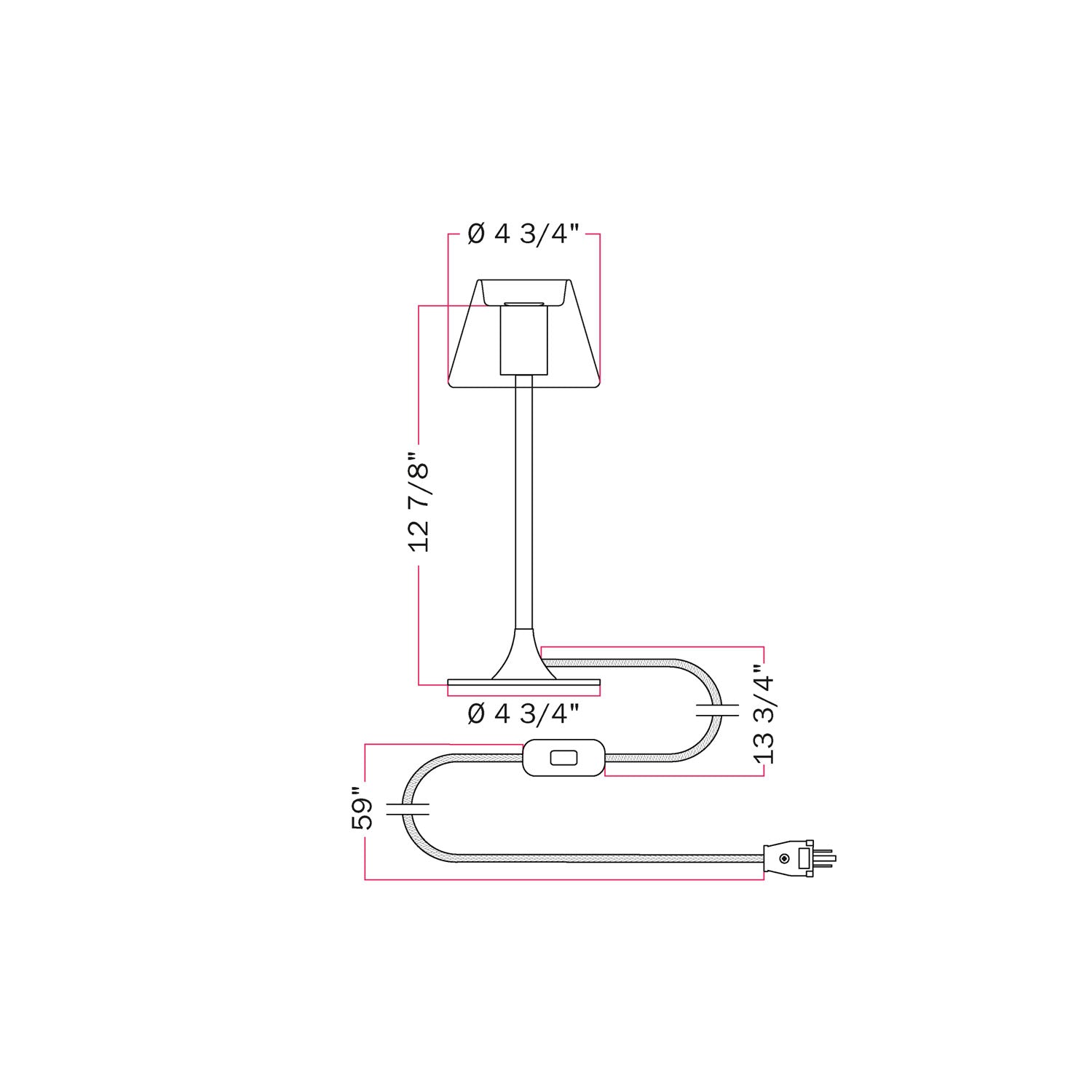 MAG-Y table lamp with round metal base and transparent Ghost Mini Cone bulb - Matt white