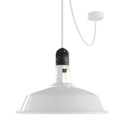 Modulair ELEGANT Lampada per esterni con paralume, 5 m cavo, rosone in silicone e portalampada IP65 waterproof - Bianco