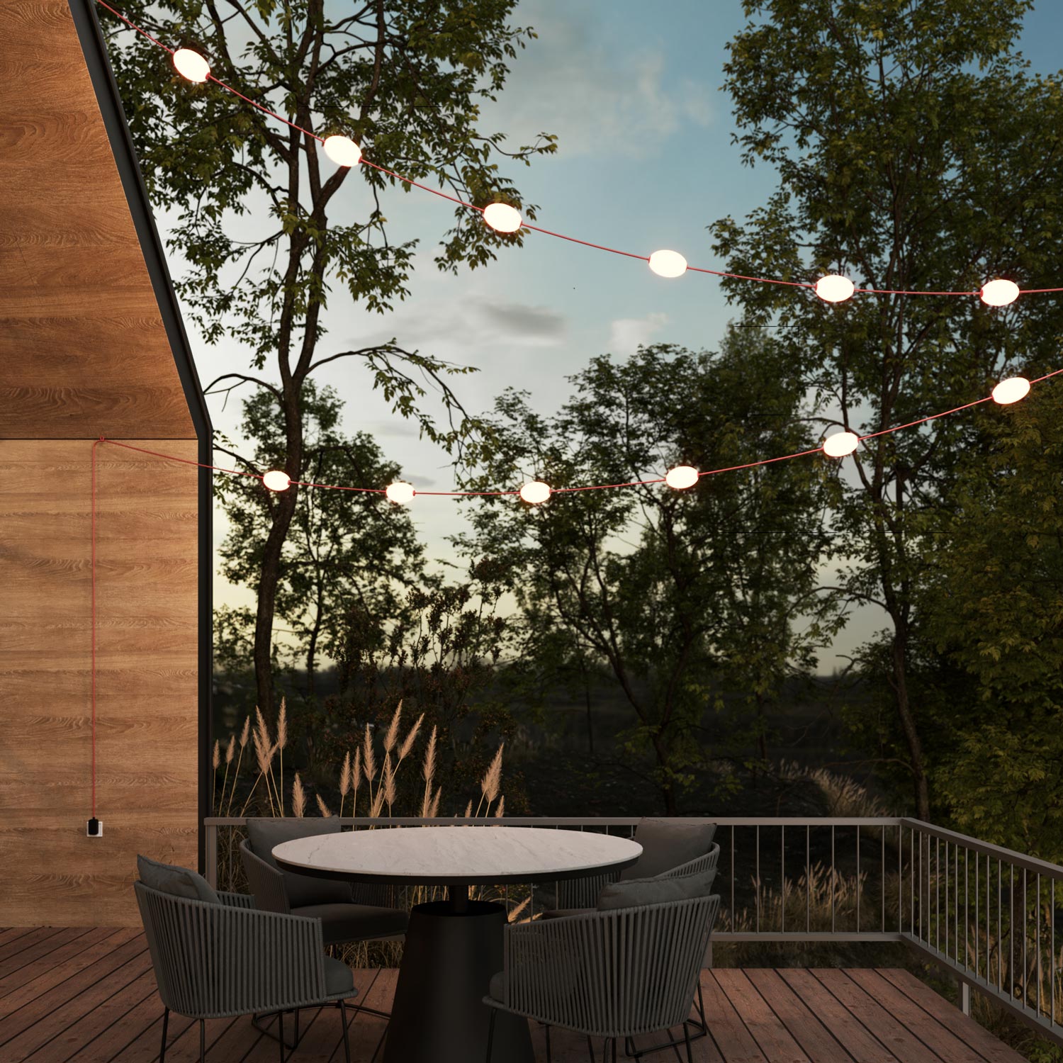 Outdoor 12-Light String Light for wet locations Starfish Red, Power supply with US plug - Marina12