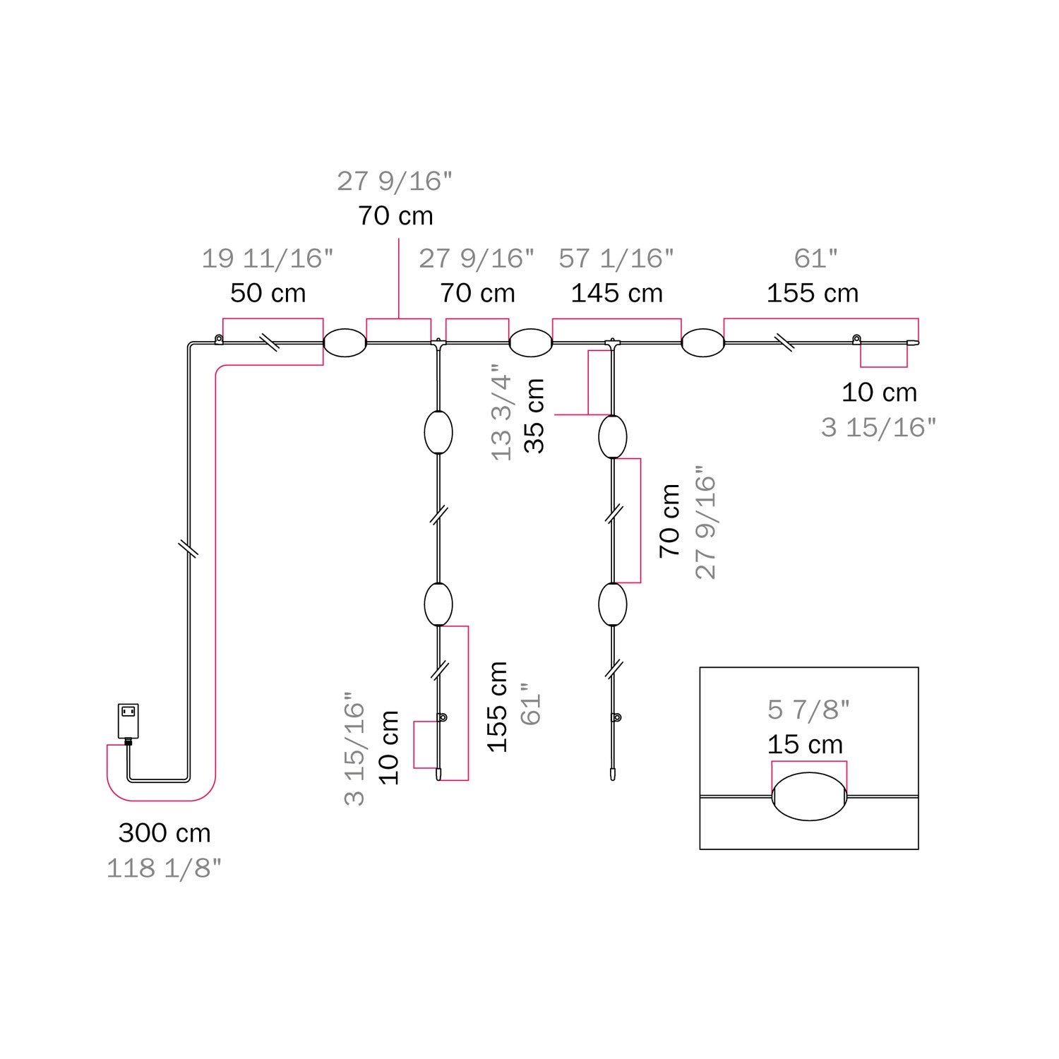 Outdoor Net String Light 7-Light for wet locations White Sand, Power supply with US plug - Marina GRID