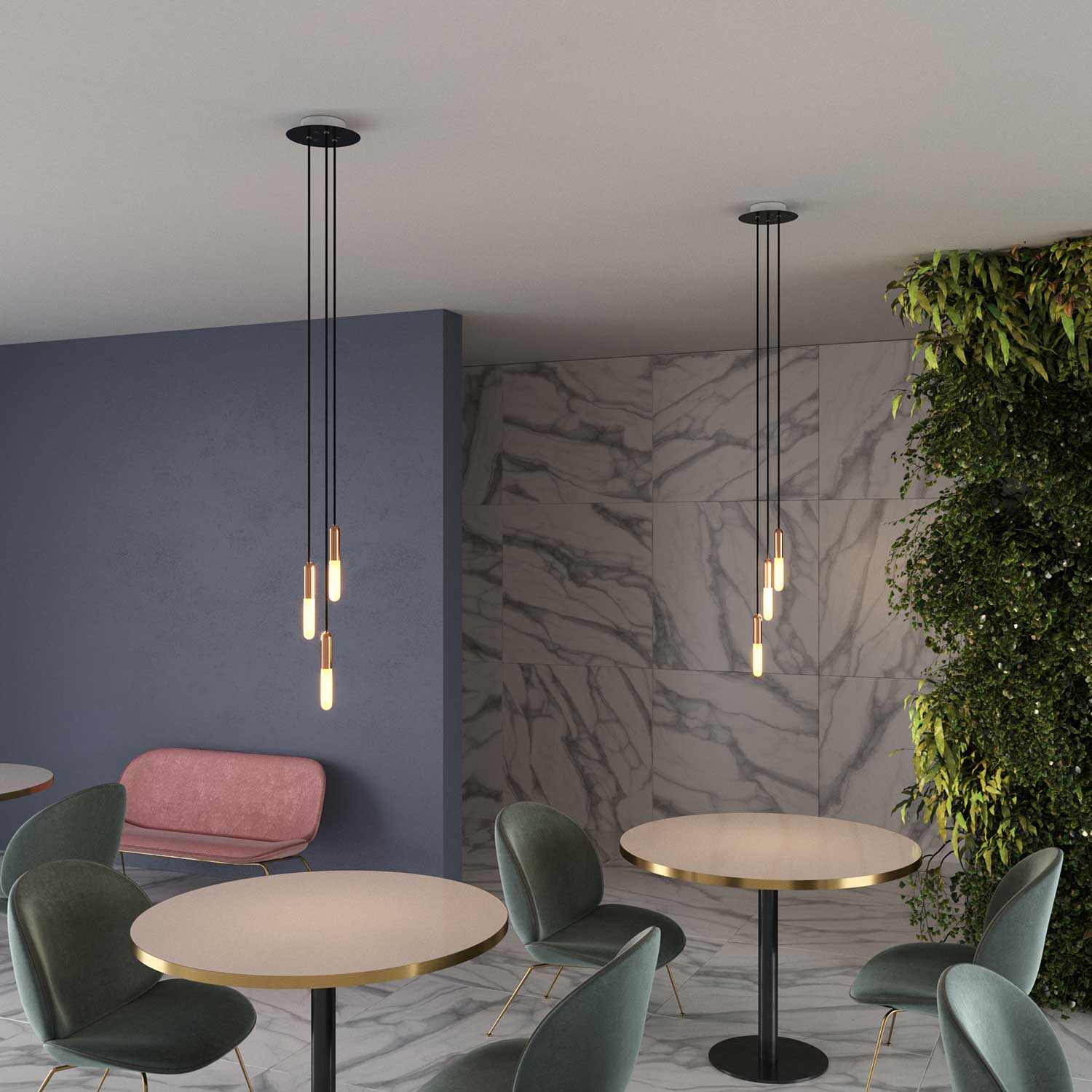 P-Light, UL E12 metal socket kit with hidden cable clamp - Copper