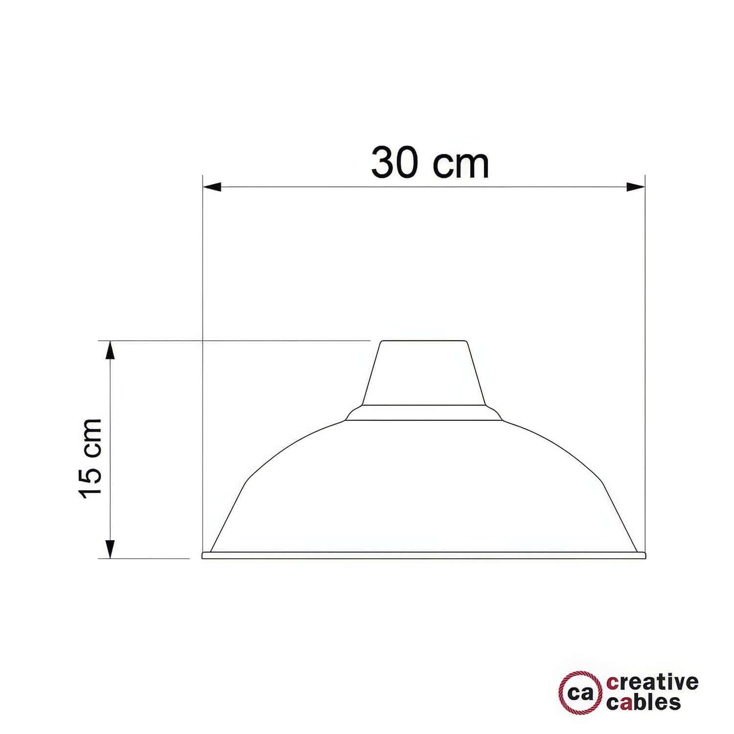 Paralume Bistrot in metallo smaltato con attacco E27, diametro 30 cm - Verde