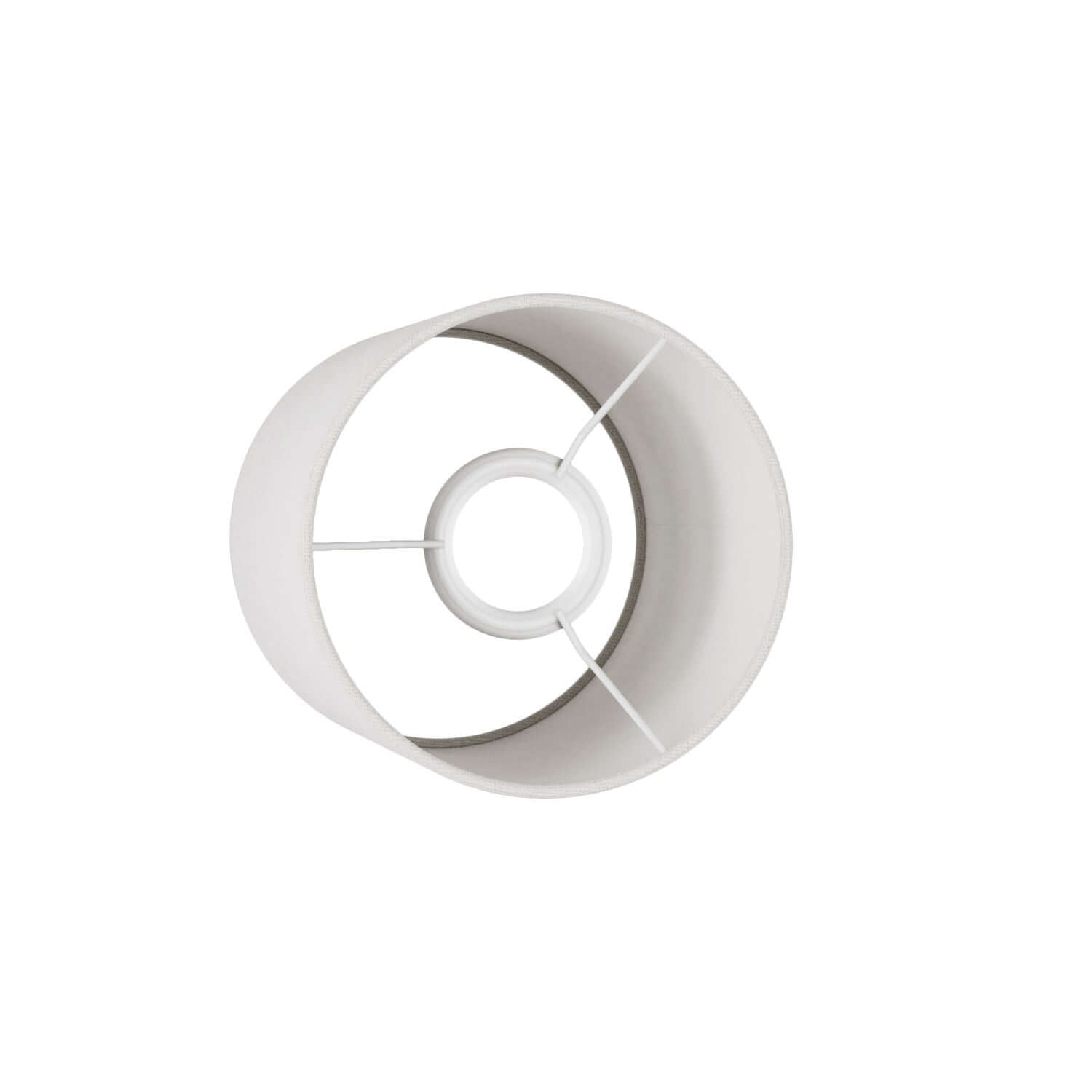 Paralume Cilindro in tessuto con attacco E27 - 100% Made in Italy - Lino bianco lucido