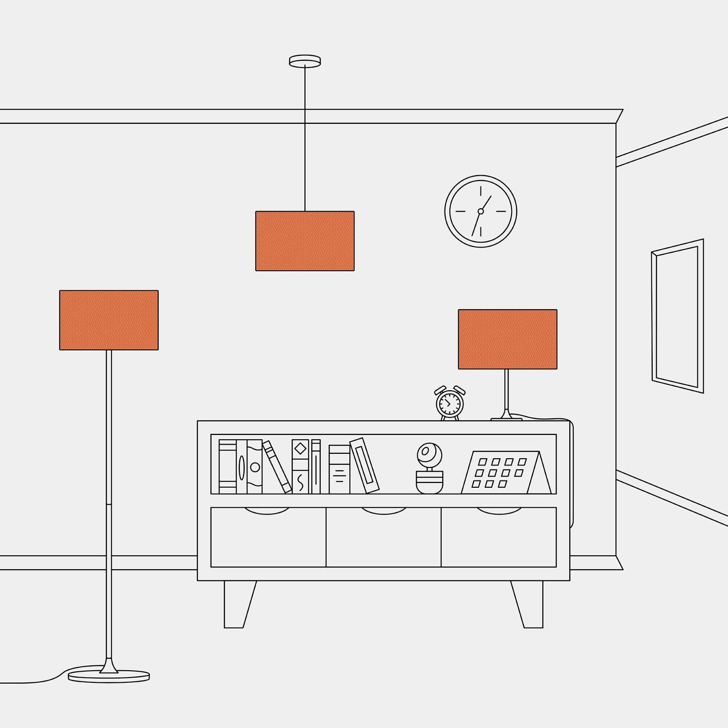 Paralume Cilindro L in tessuto con attacco E27 - Made in Italy - Cinette Aragosta