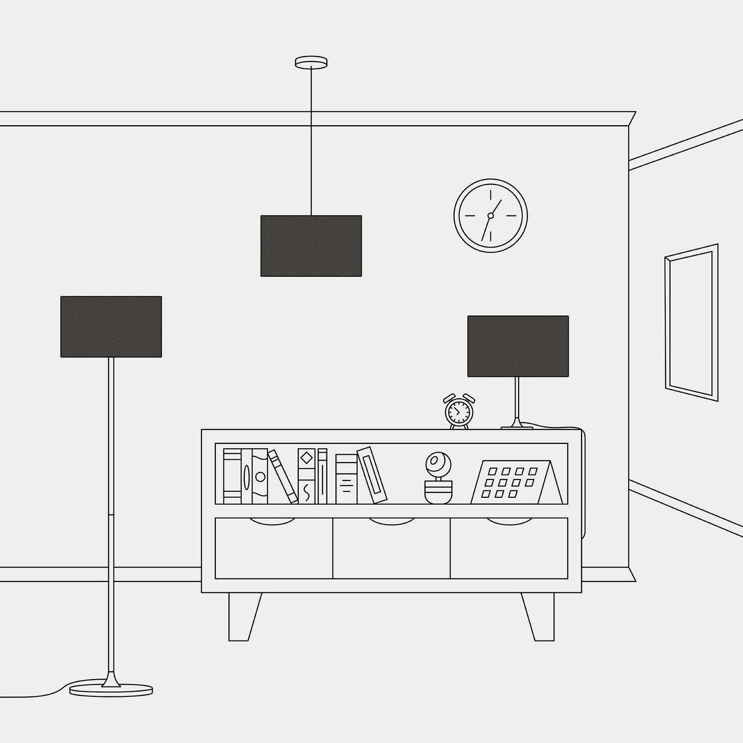 Paralume Cilindro L in tessuto con attacco E27 - Made in Italy - Lana Grigio Scuro