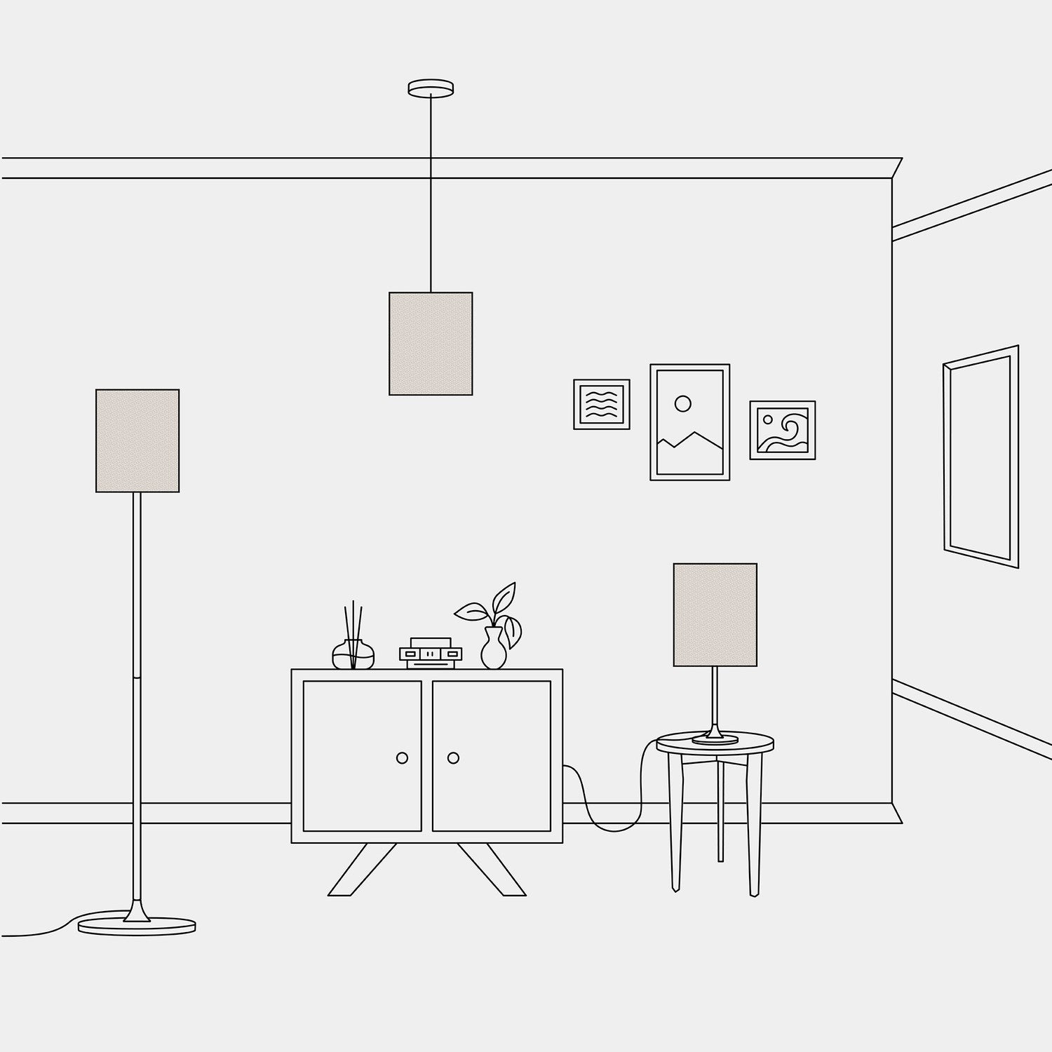 Paralume Cilindro M in tessuto con attacco E27 - Made in Italy - Lana Sabbia