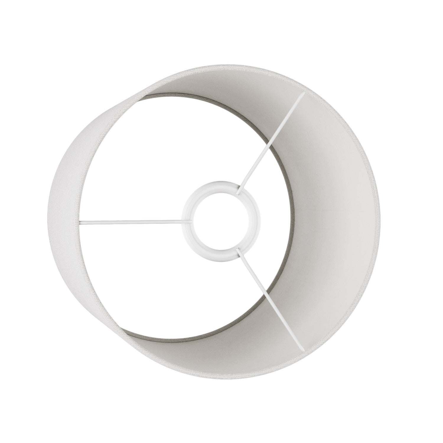 Paralume Cilindro M in tessuto con attacco E27 - Made in Italy - Lino bianco lucido