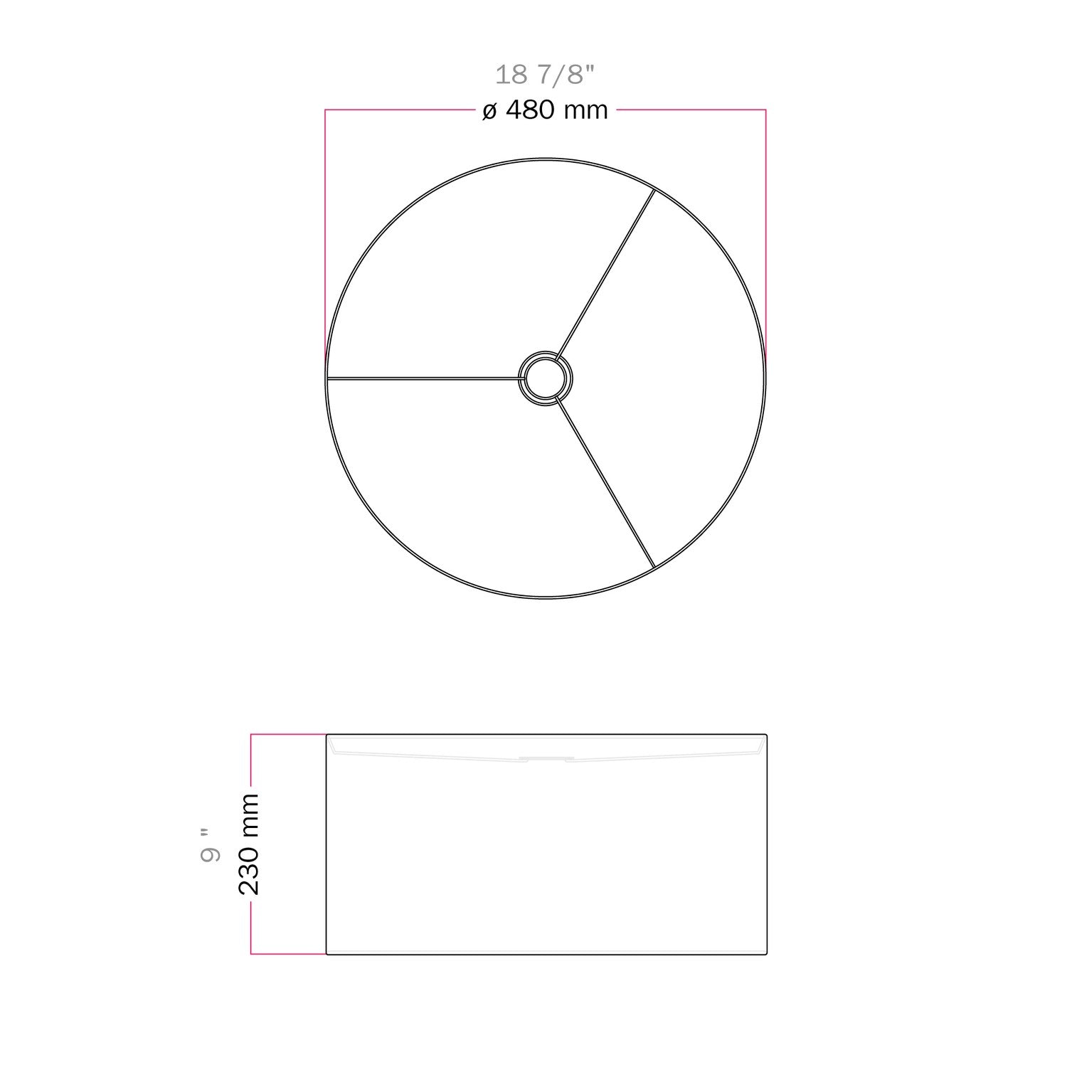 Paralume Cilindro XL in tessuto con attacco E27 - Made in Italy - Lana Grigio Chiaro