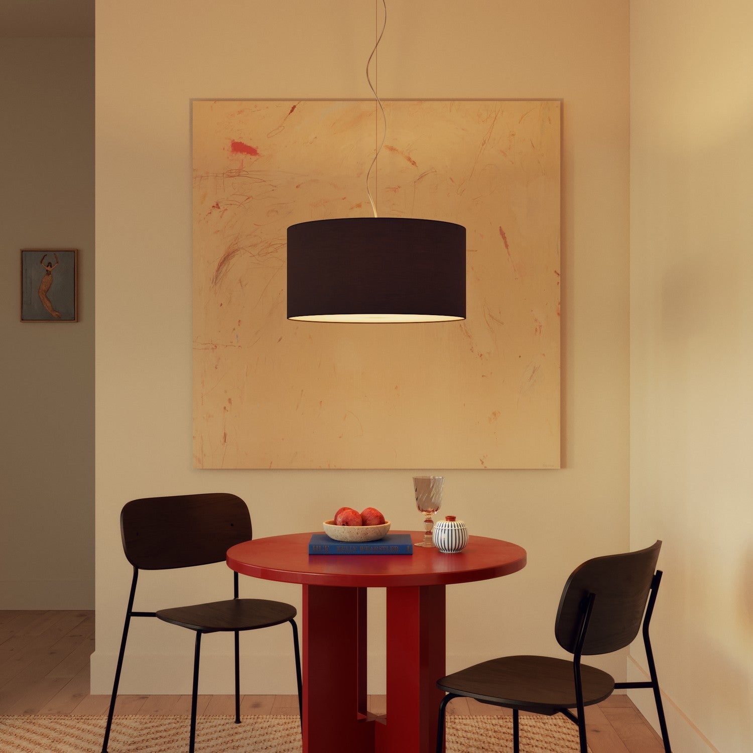 Paralume Cilindro XL in tessuto con attacco E27 - Made in Italy - Teletta Antracite