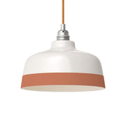Paralume Coppa bicolore in ceramica Bianco e Terracotta, collezione Materia - Made in Italy