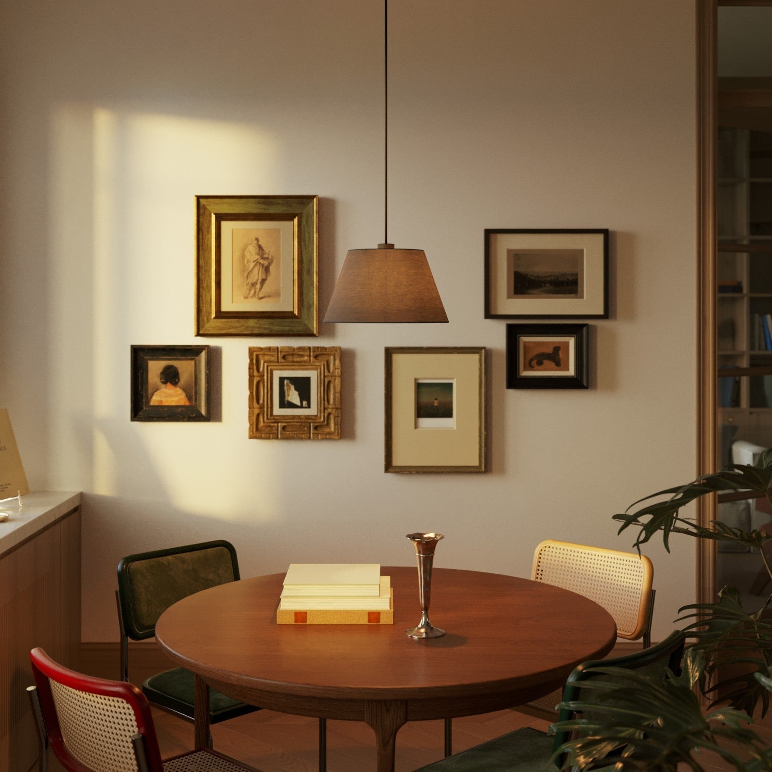 Paralume Impero M per sospensione con attacco E27 - Made in Italy - Teletta Grigio Scuro