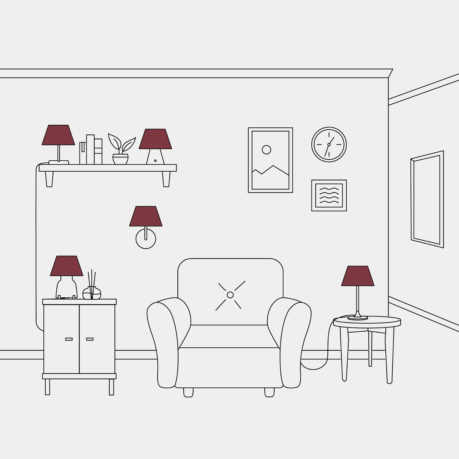 Paralume Impero S con attacco E27 per lampada da tavolo o applique - Made in Italy - Arenal Bordeaux