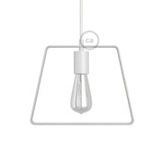 Paralume in metallo Duedì Base con copriportalampada in metallo e portalampada E27 - Bianco