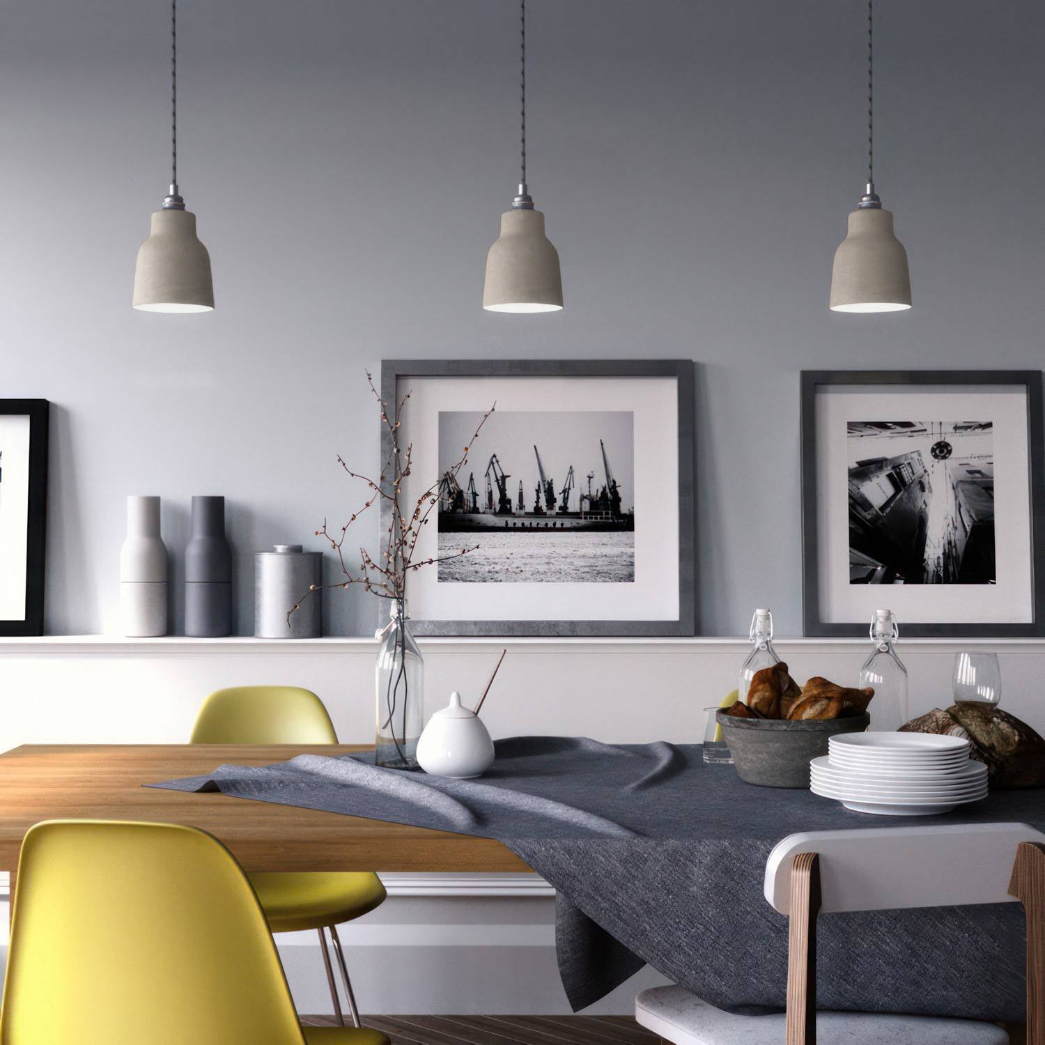 Paralume Vaso in ceramica, collezione Materia - Made in Italy - Tortora striato - Creative Cables