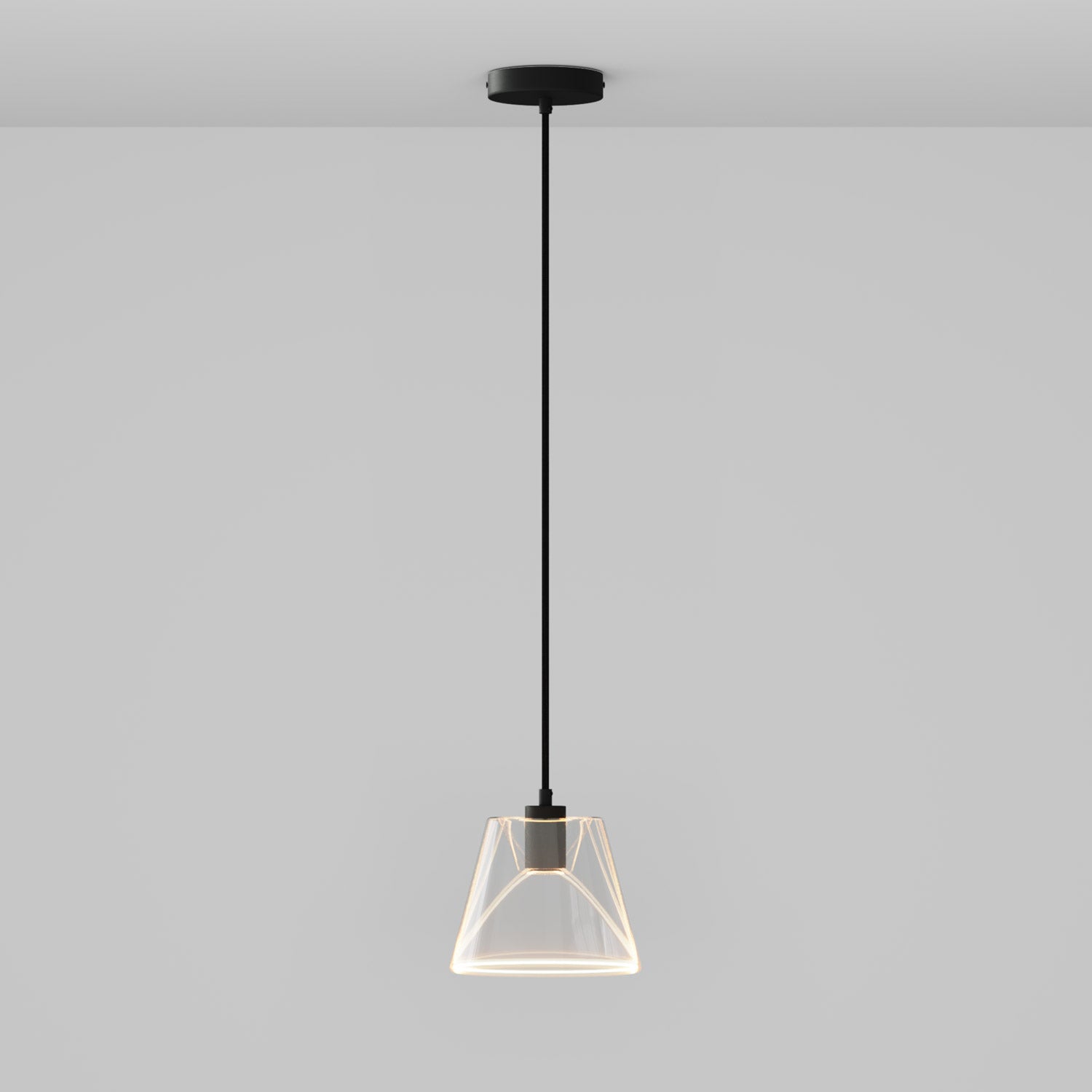 Pendant lamp with clear cone Ghost bulb - Black