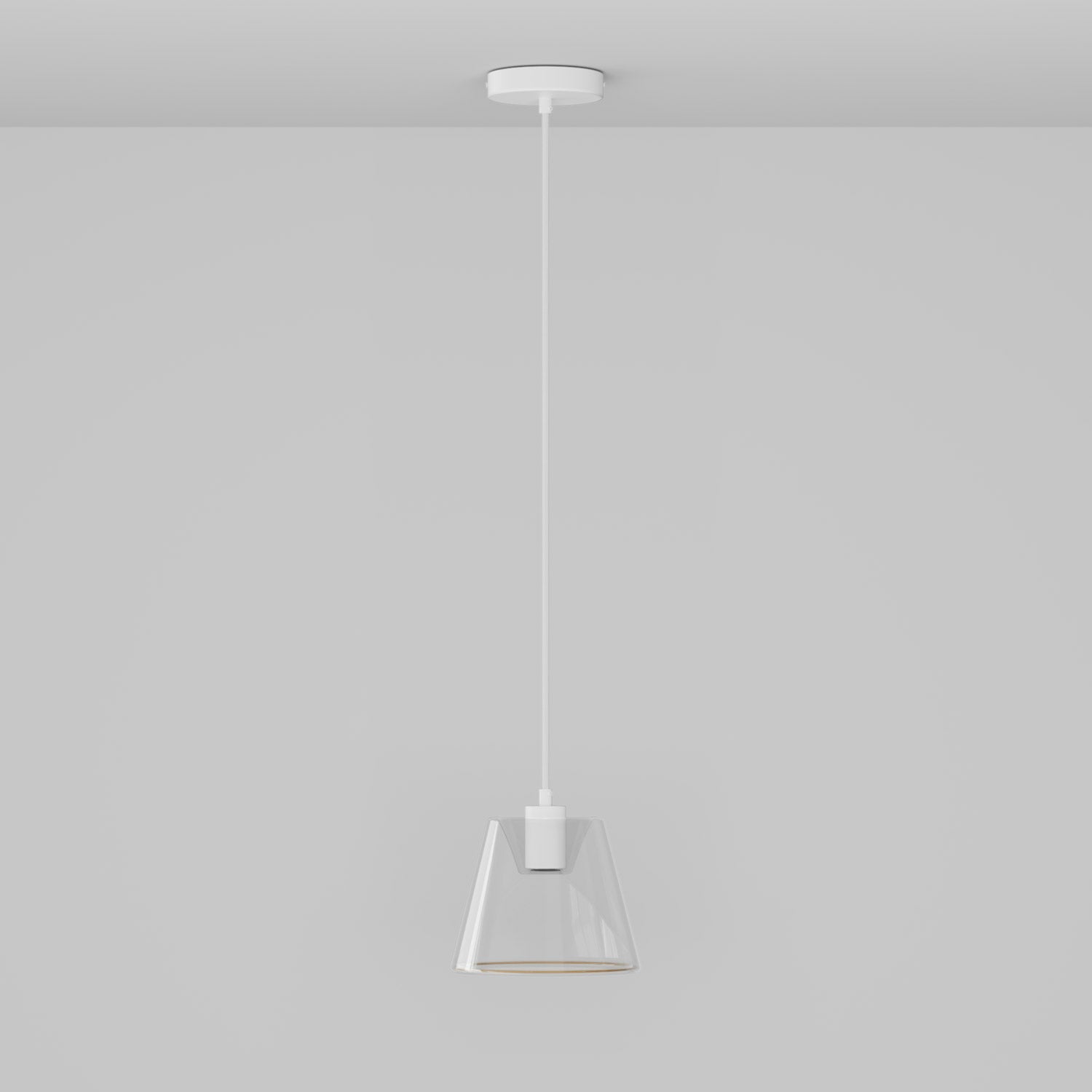 Pendant lamp with clear cone Ghost bulb - Matt white