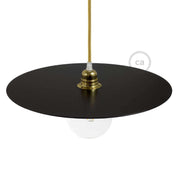 Piatto Ellepì oversize in ferro verniciato per lampade a sospensione, diametro 40 cm - Made in Italy - Nero
