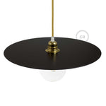 Piatto Ellepì oversize in ferro verniciato per lampade a sospensione, diametro 40 cm - Made in Italy - Nero