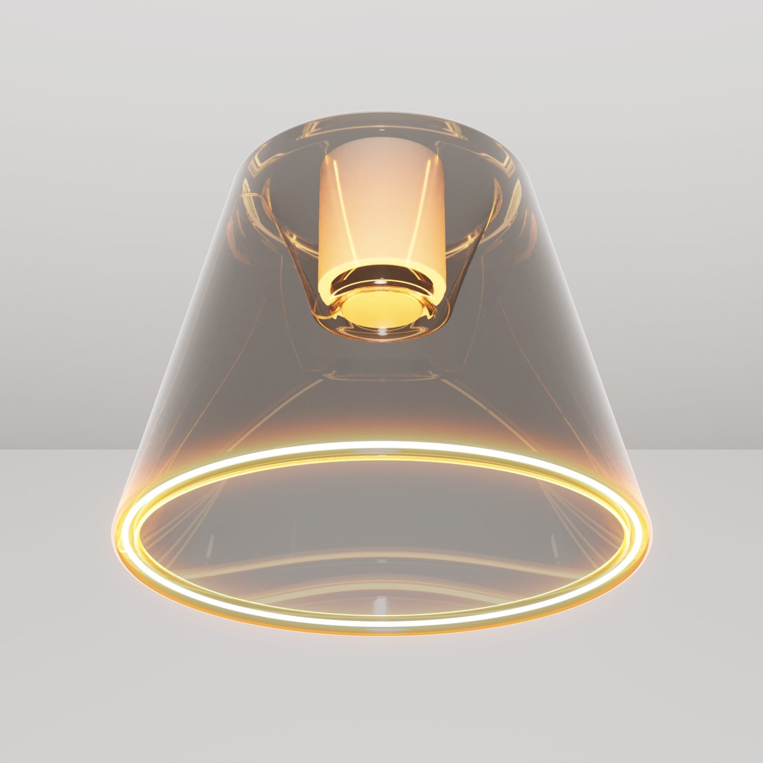 Plafoniera design con lampadina Ghost a cono smoky - Bianco - Creative Cables