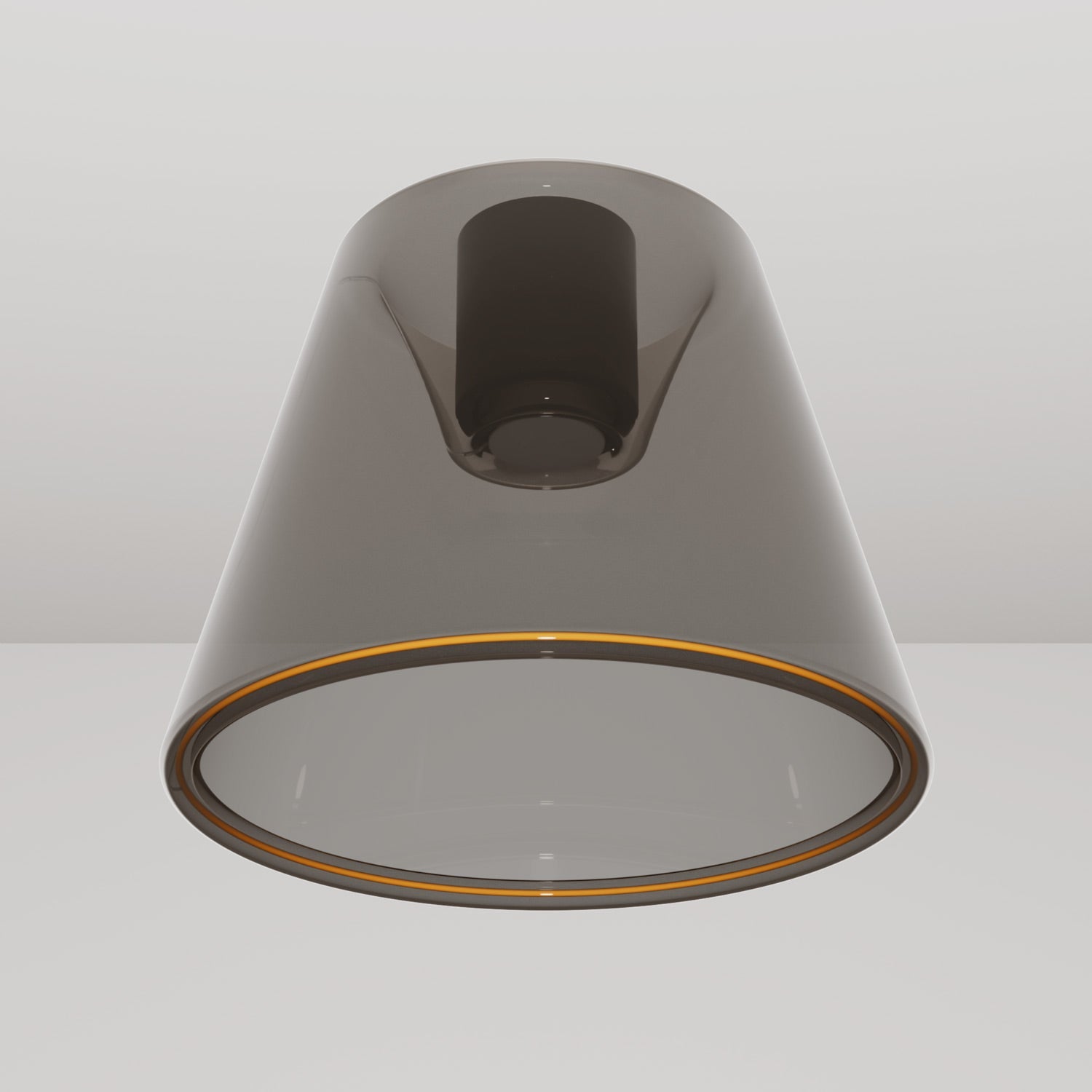 Plafoniera design con lampadina Ghost a cono smoky - Nero