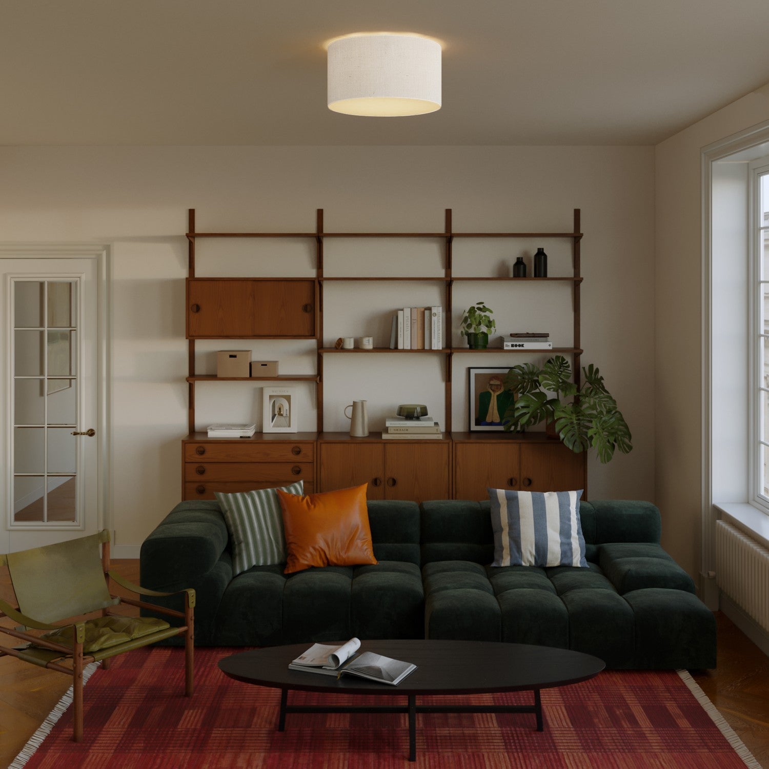 Plafoniera in tessuto Medium Juta chiara - Made in Italy - Creative Cables