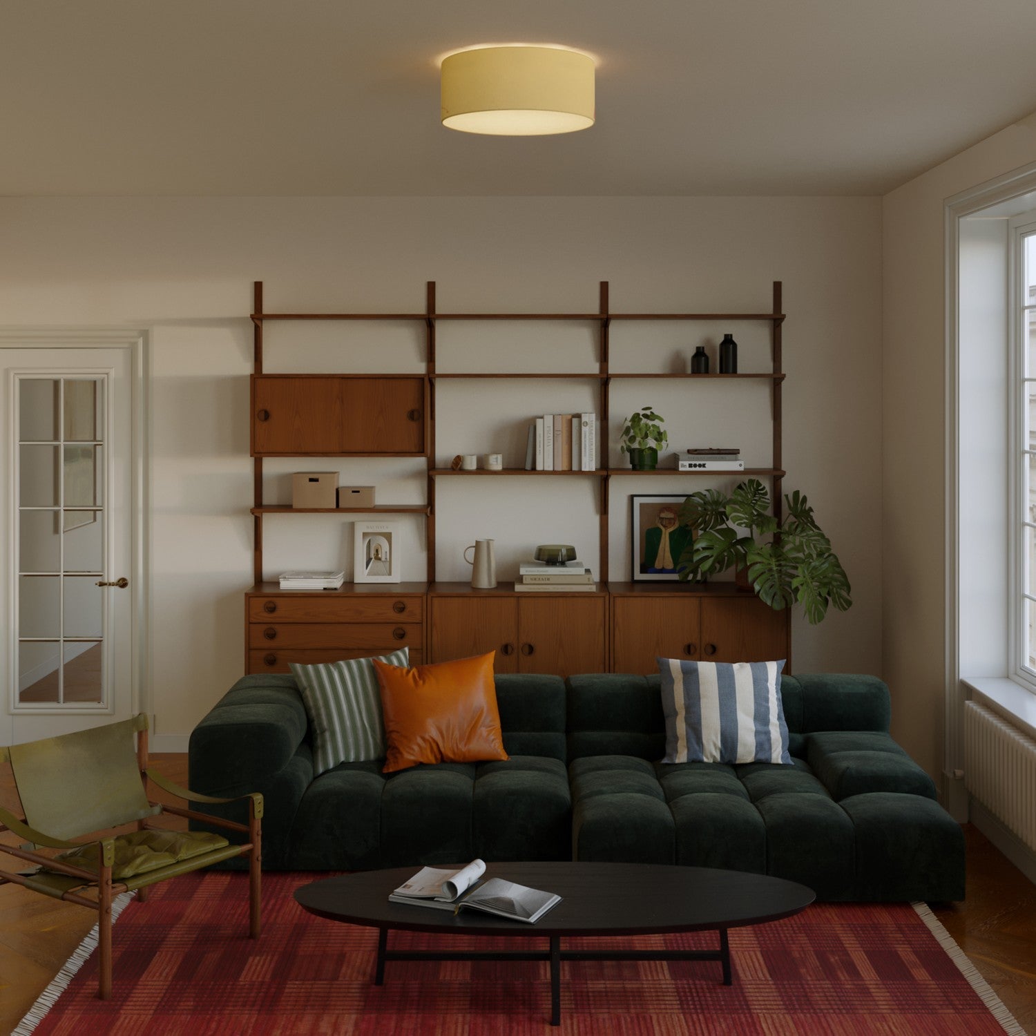 Plafoniera in tessuto Medium Slim - Made in Italy - Arenal Oro - Creative Cables