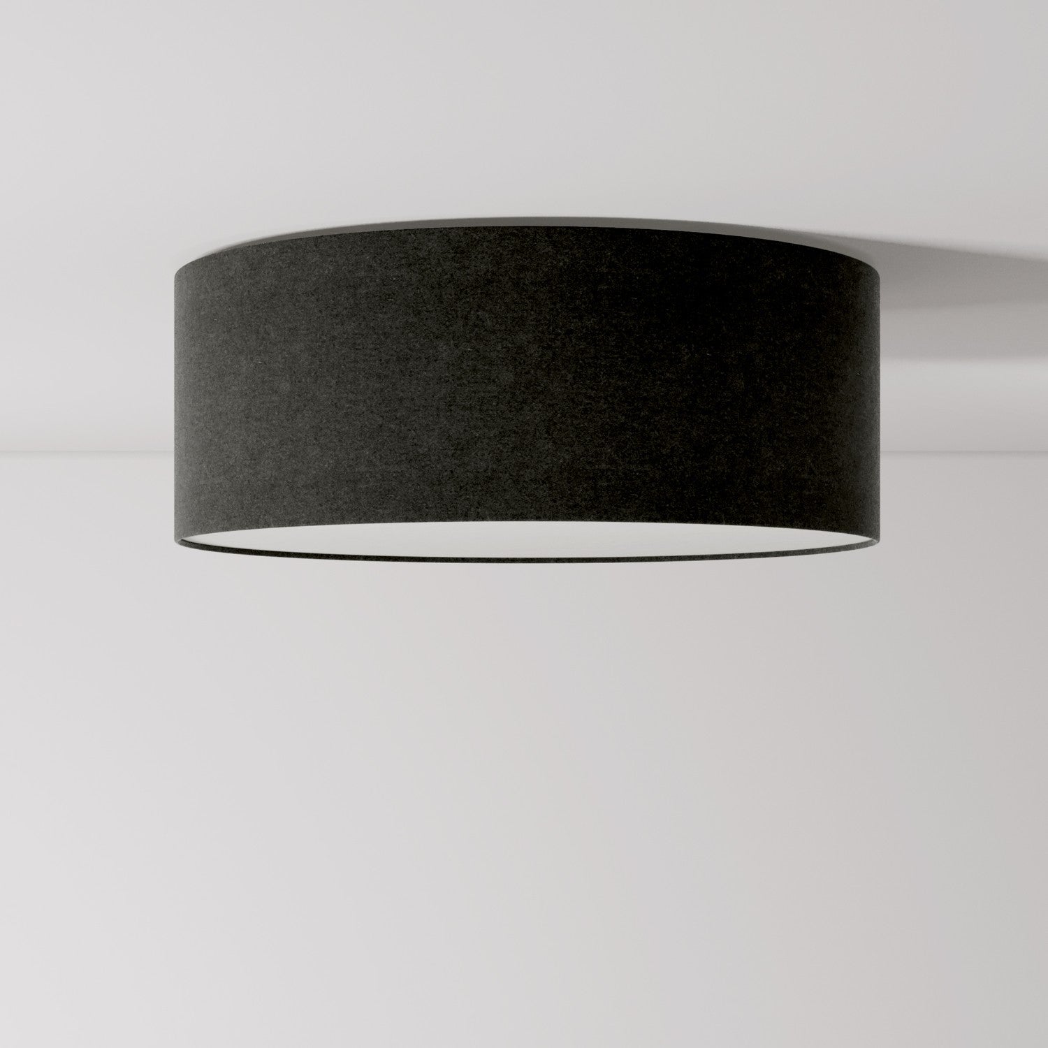 Plafoniera in tessuto Medium Slim - Made in Italy - Lana Grigio Scuro - Creative Cables